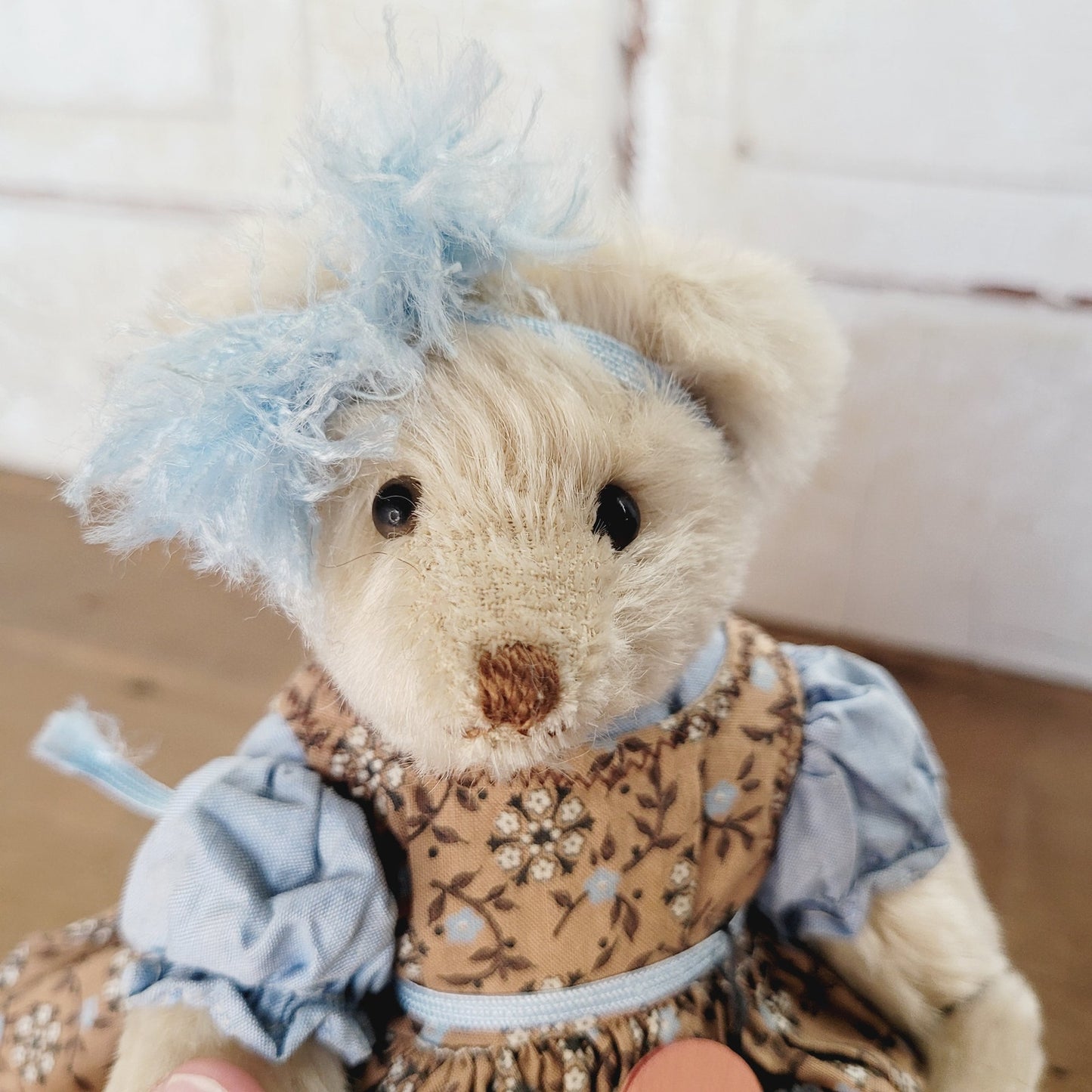 Cranberry Mountain Bears Ivory Mohair Teddy Bear 1990 Muriel Townsend Signed 7”