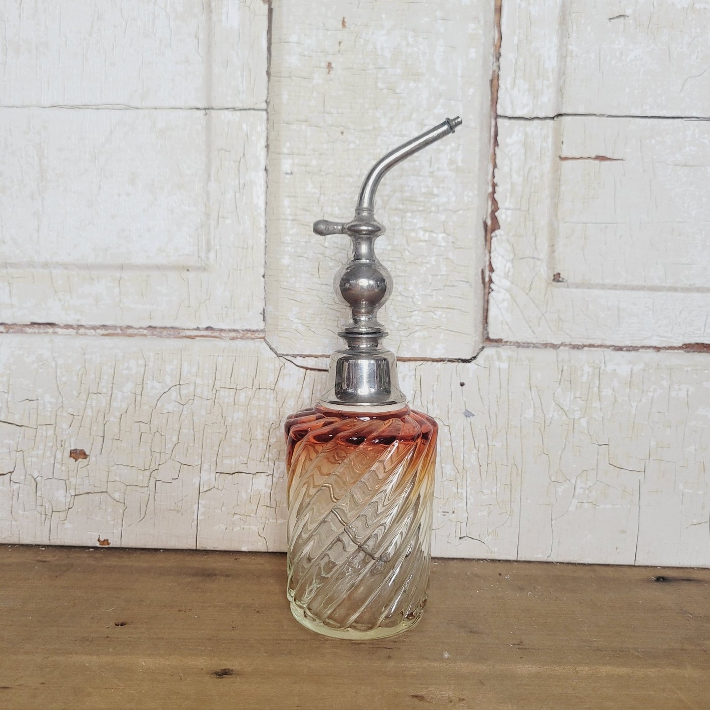 Baccarat Rose Tiente Bambous Swirl Atomizer & perfume bottle~Made in France~1875