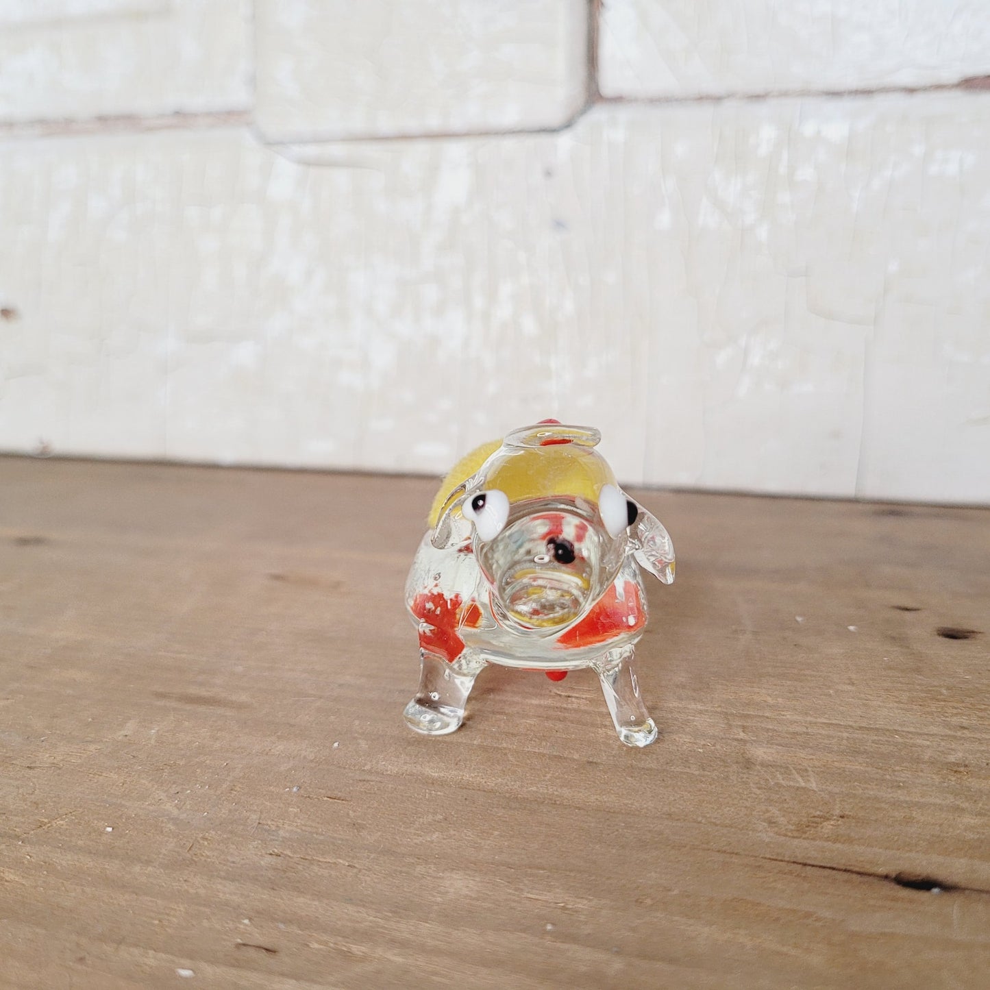 Miniature Glass Dog Pincushion - Vintage Pin Cushion