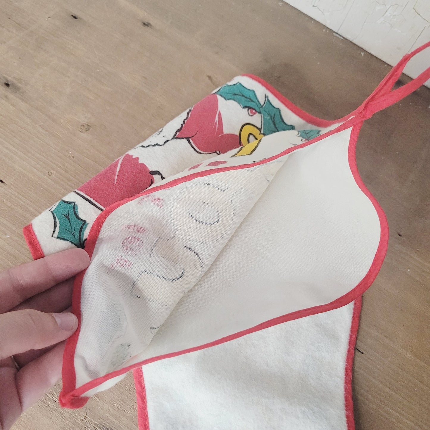 Vintage 19" Santa Claus Christmas Stocking Teddy Bear Candy Cane Just for You