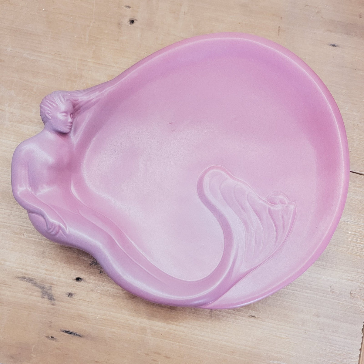 Van Briggle Pottery Mermaid Tray Dish Plate Mulberry Matte Colorado Springs