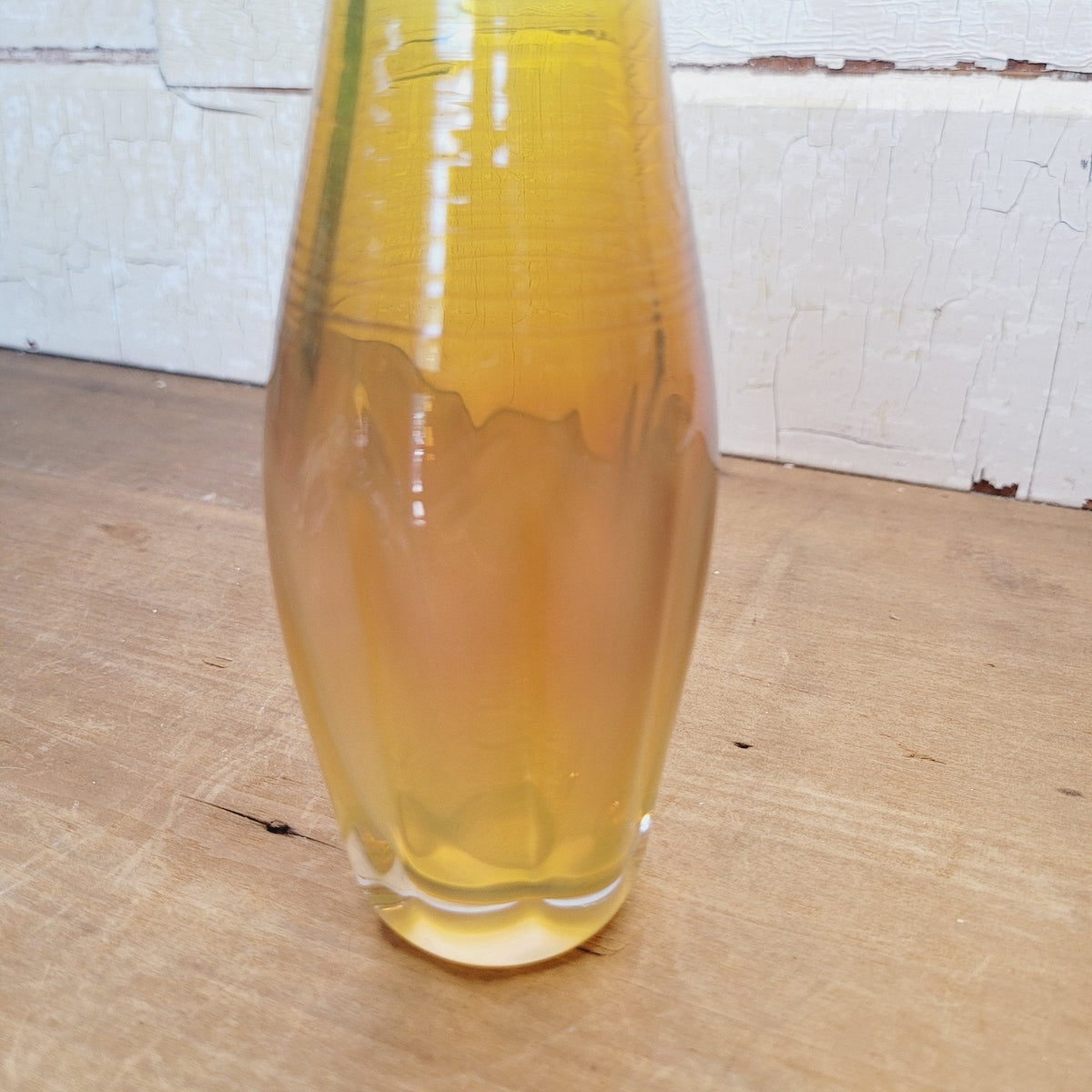 Alder House Art Glass Vase Signed Mike Smith 2004 Gold 6 Inch