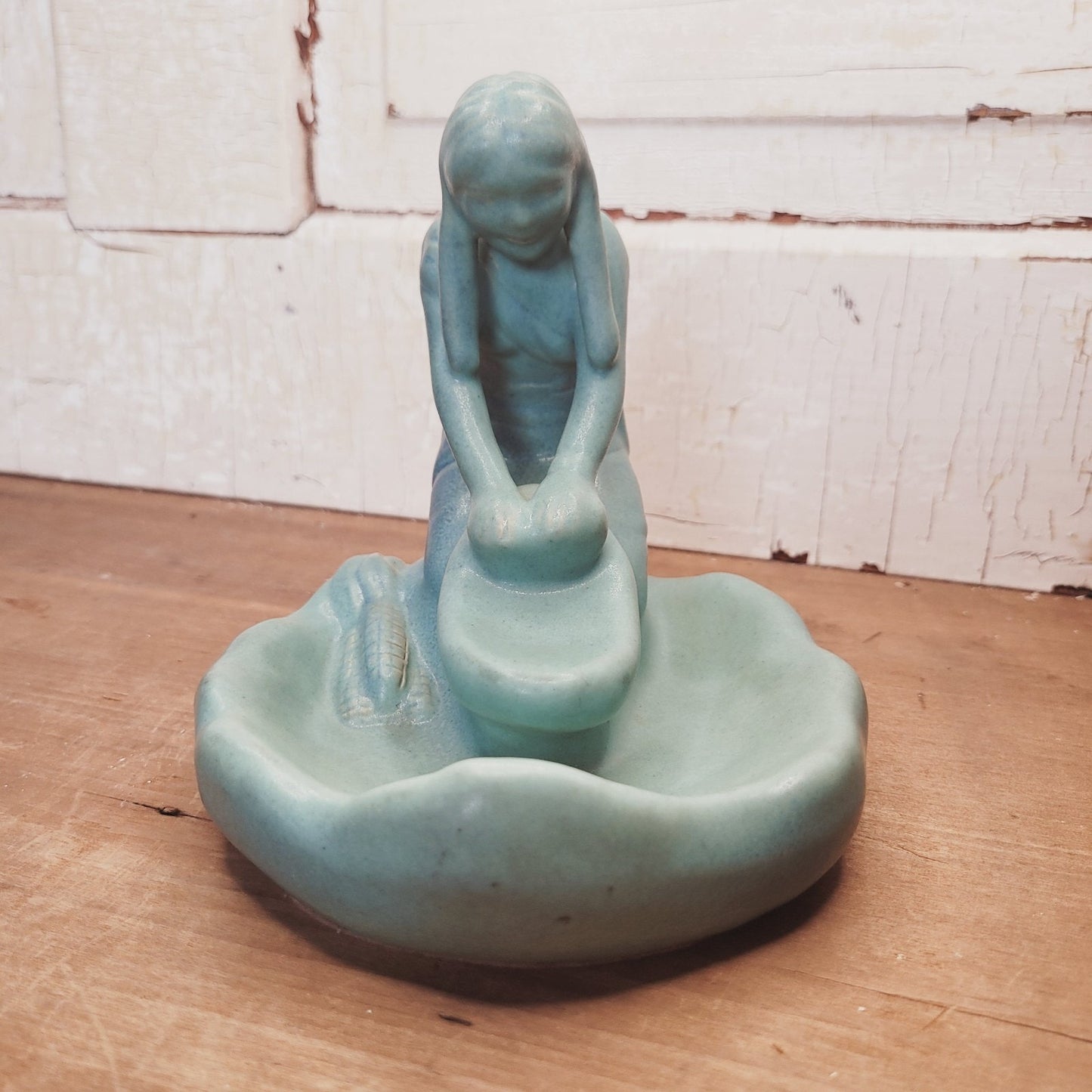 Van Briggle Pottery Indian Corn Maiden Figurine Blue/Turquoise Colorado Springs