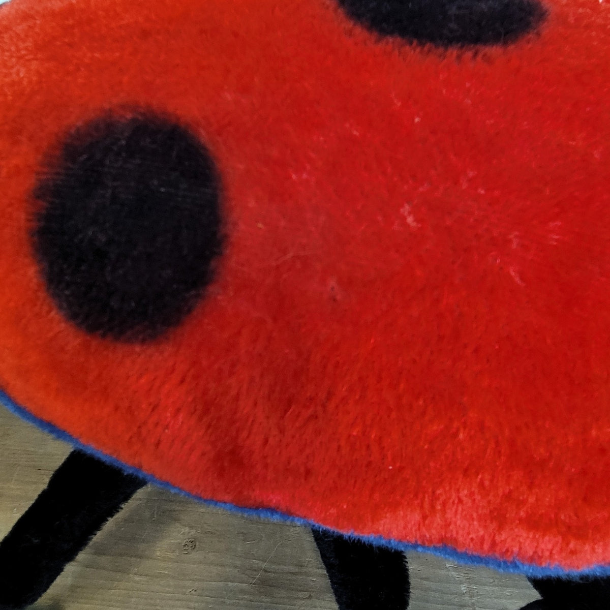 Vintage Steiff Ladybug Footstool Ottoman Mohair Plush Mid Century 1960s #2330