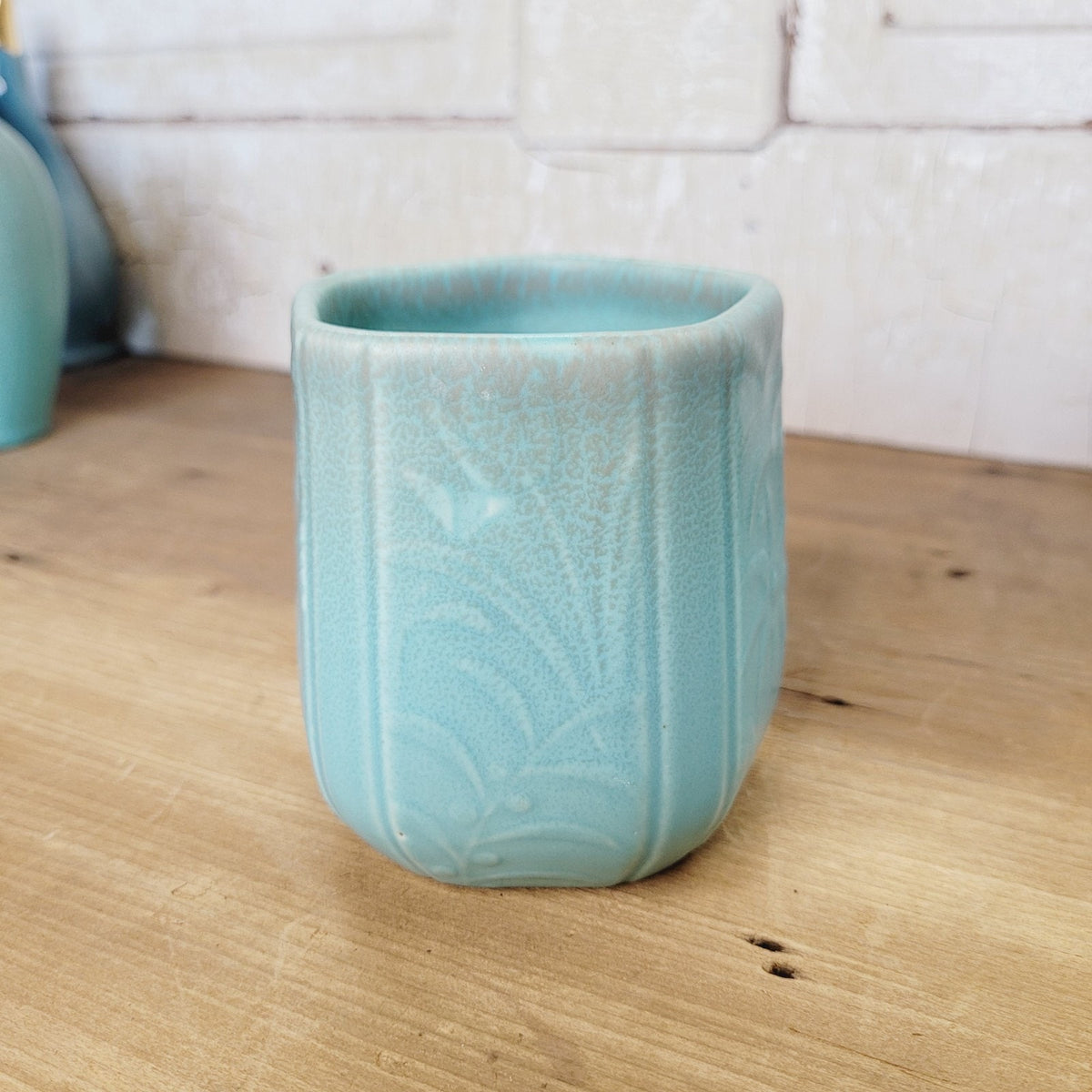 Rookwood Pottery 1930 #6107 Turquoise Blue Matte Botanical Cabinet Vase Arts Cra