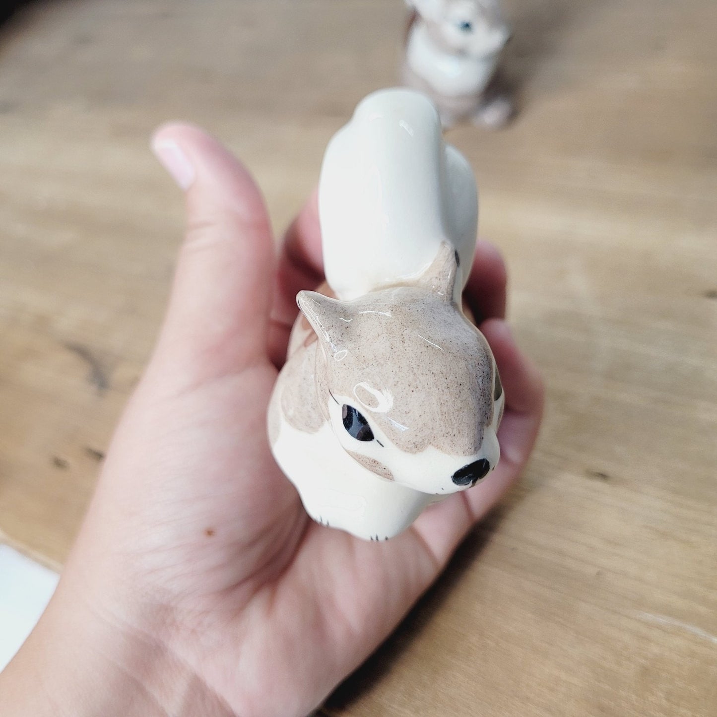 Kay Finch California Squirrel Figurines Pair Vintage Glazed Ceramic
