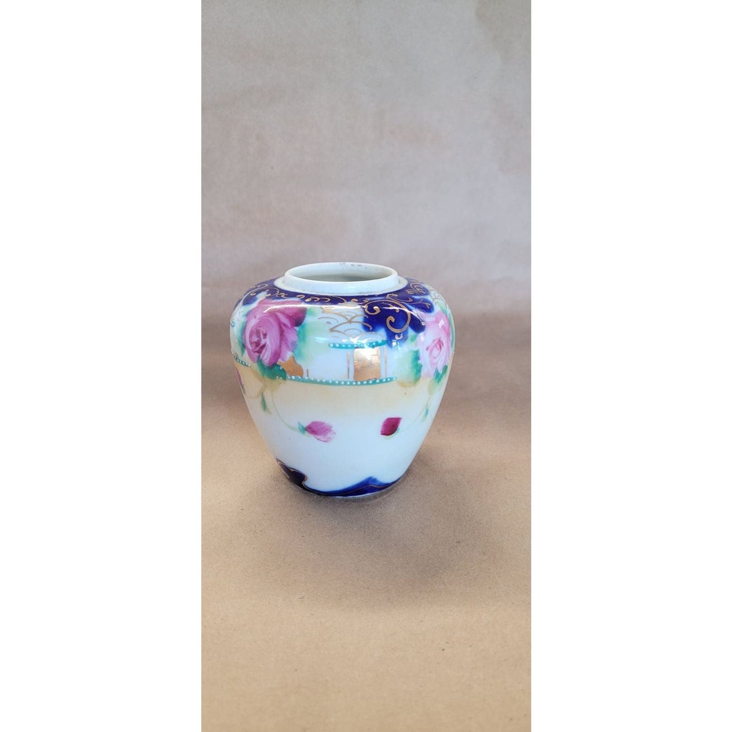 Vintage Japanese Rose Vase Pot