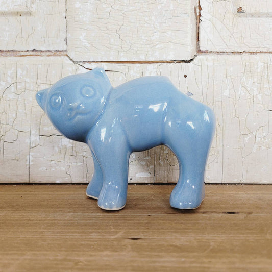 Vintage McCoy Cat Planter Blue