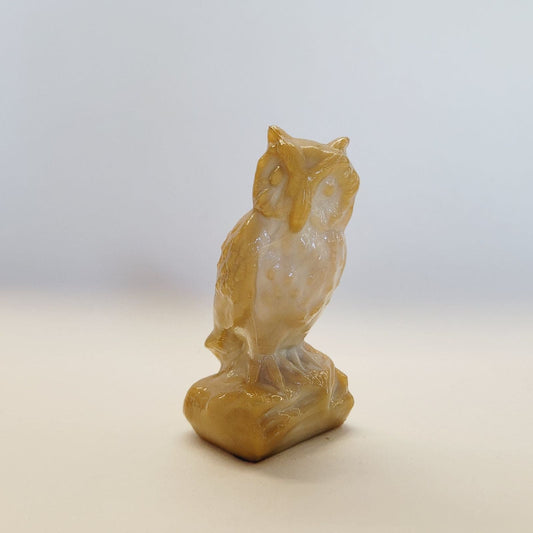 Boyd Glass Owl Peanut Butter Color Slag