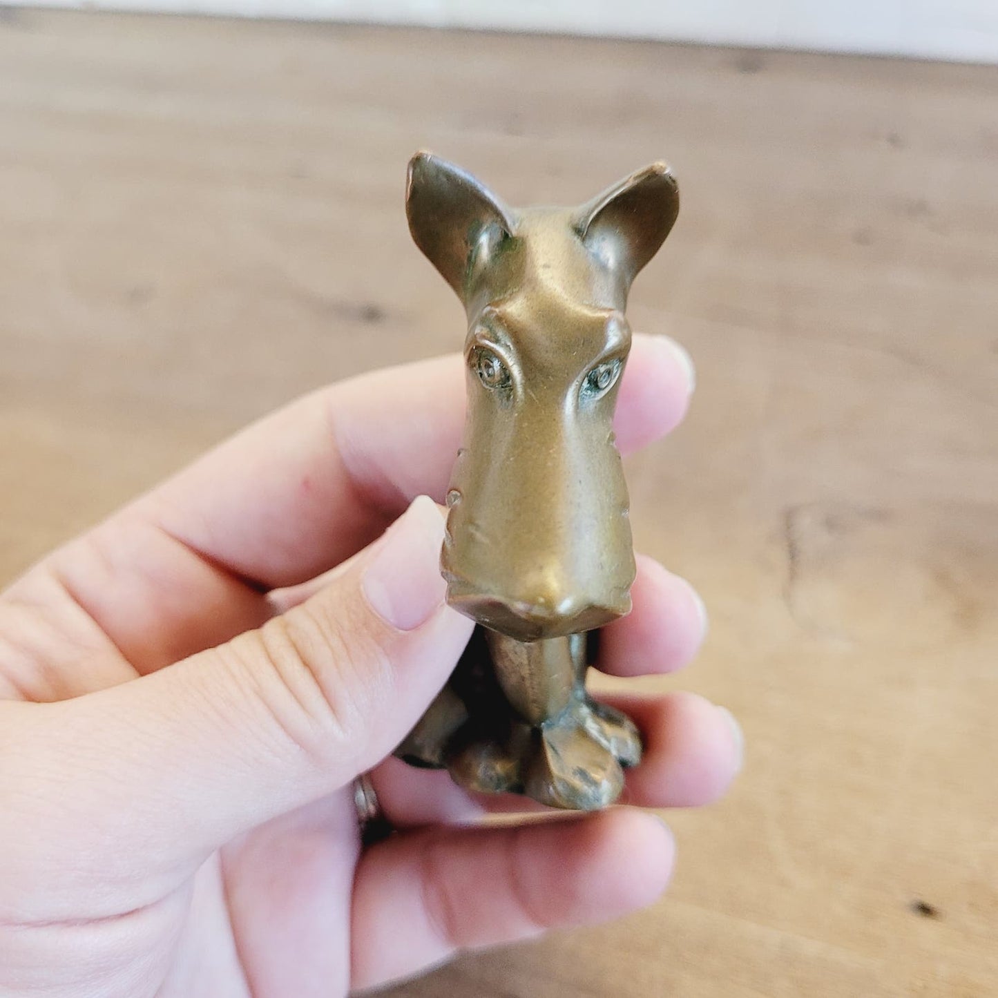 Art Deco Terrier Dog Brass Sculpture