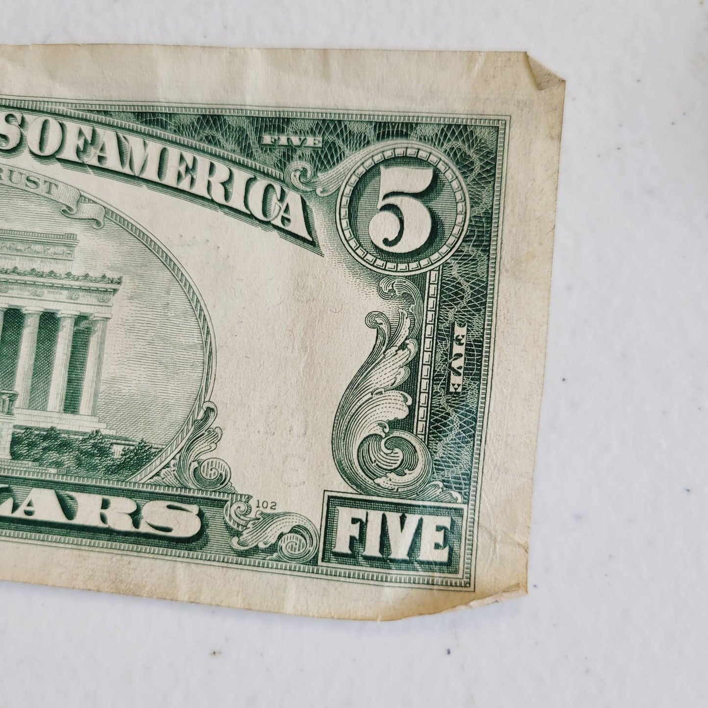 1969 $5 Five Dollar Bill Currency C