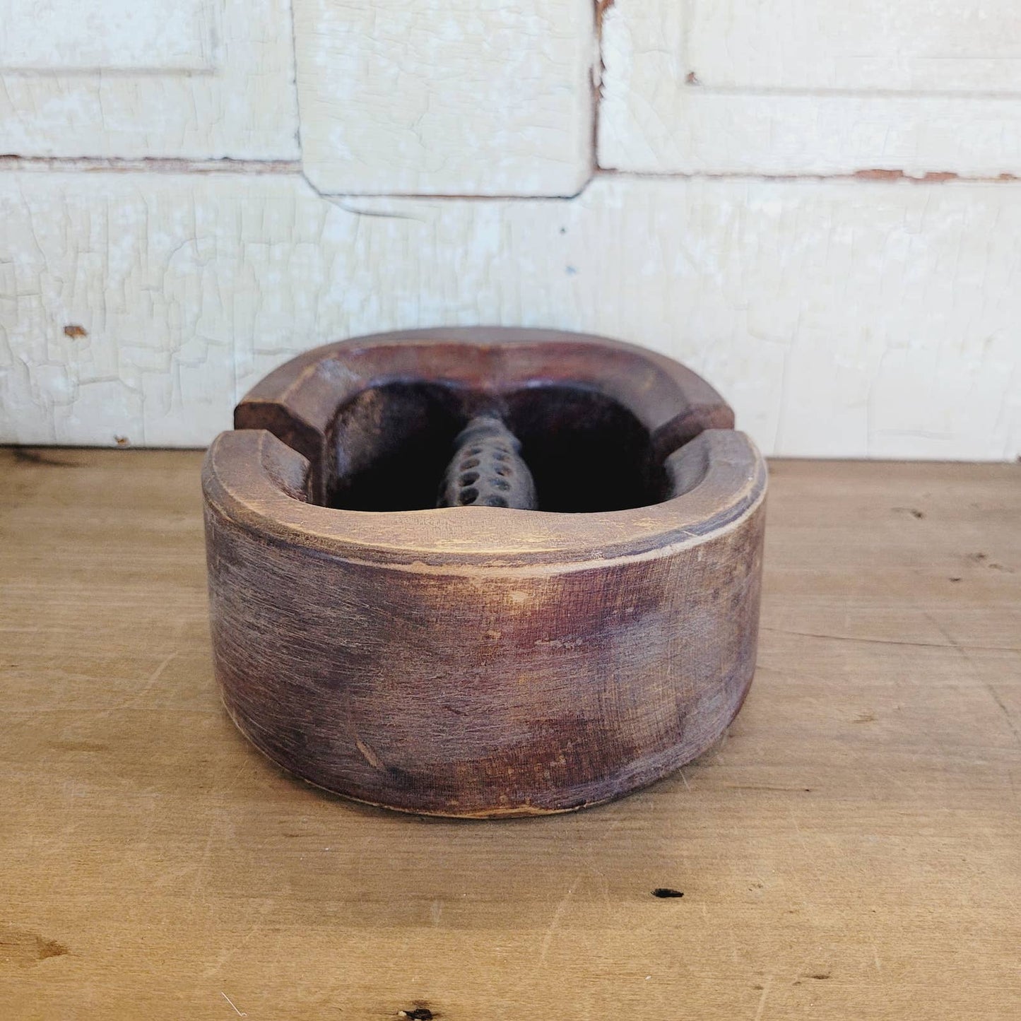 Antique Hat Form Mold Stretcher Sizer Millinery Wood Primitive Tool 6 3/4