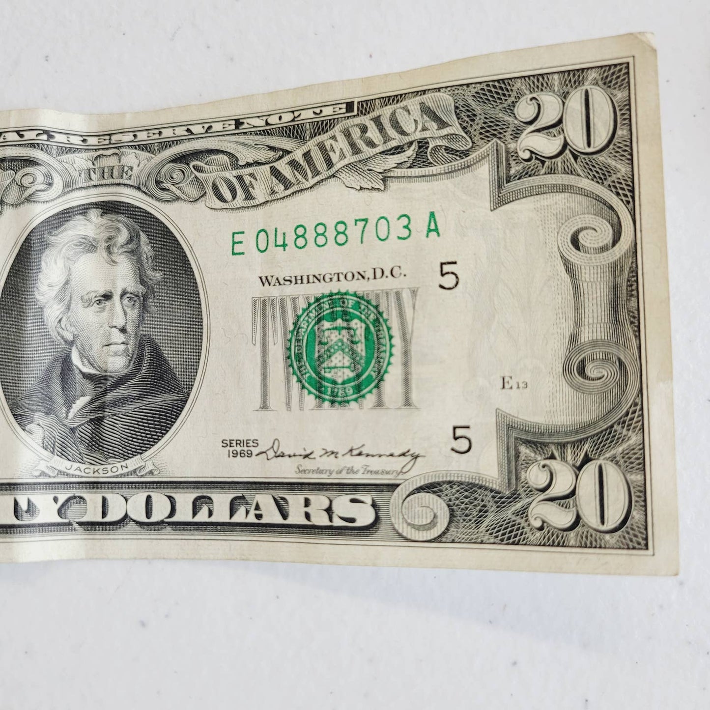 1969 $20 Twenty Dollar Bill Currency E