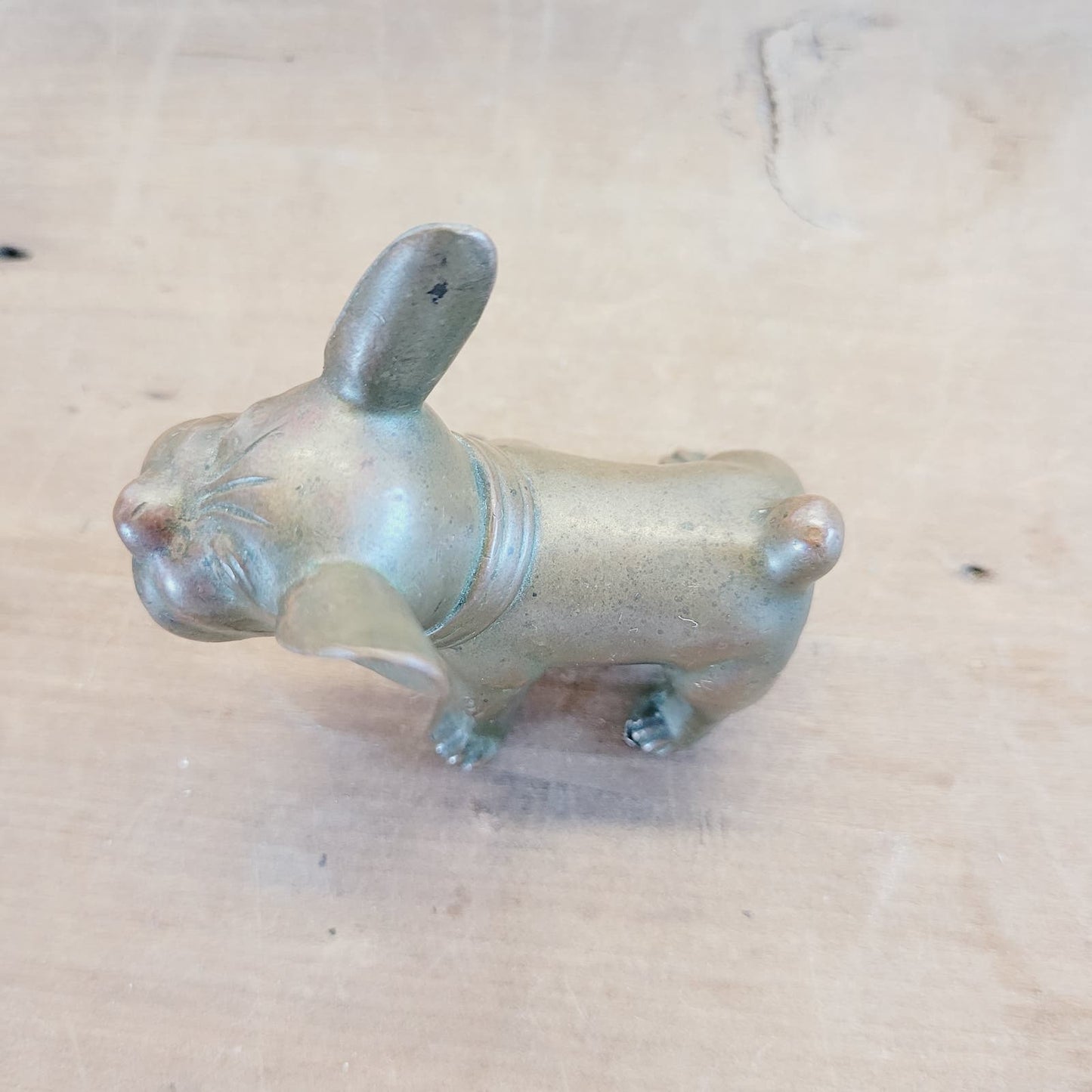 Art Deco French Bulldog Brass Sculpture