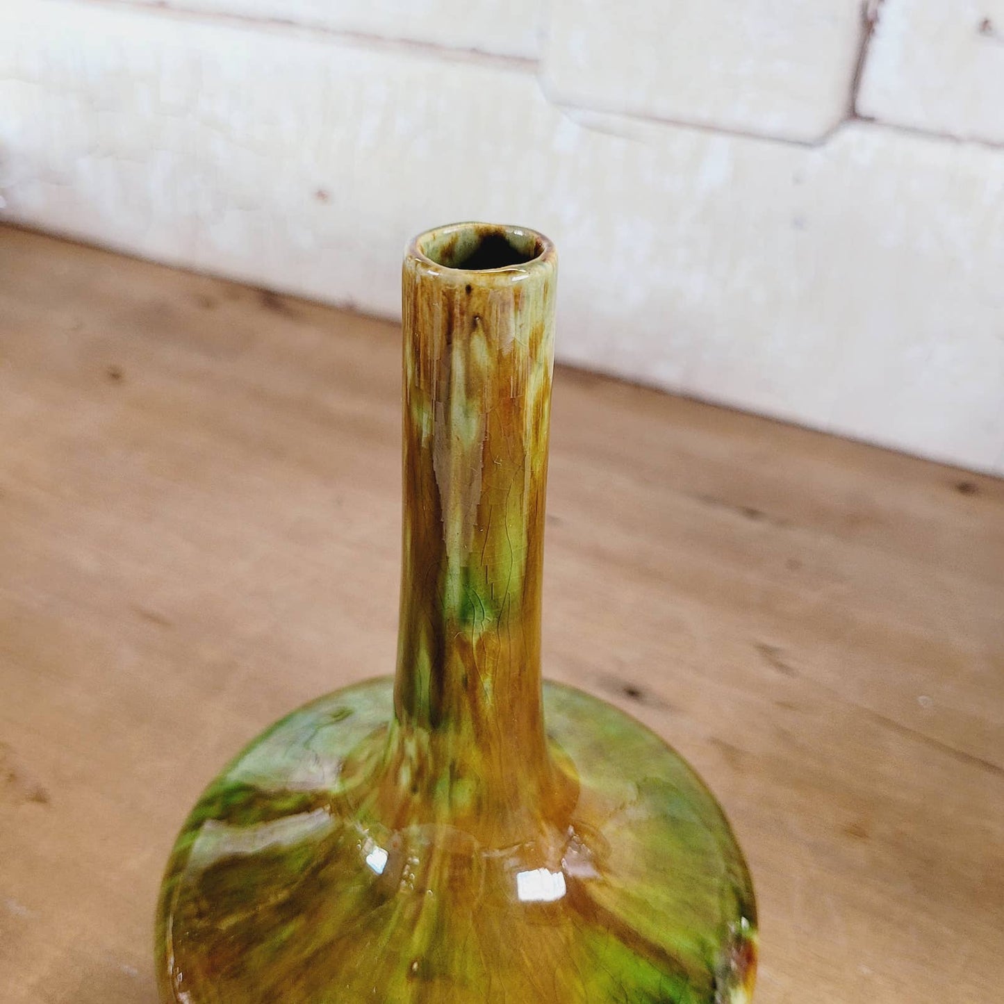 Antique Blended Majolica Roseville Pottery Bud Vase