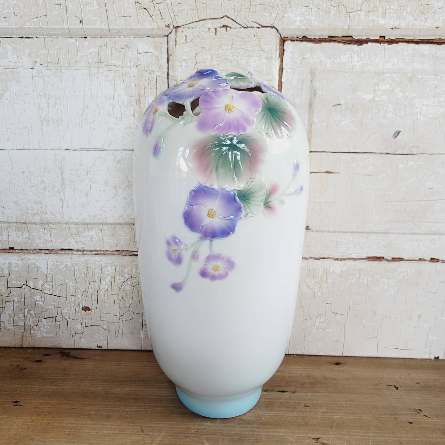 Porcelain Begonia Vase - Vintage Floral - Franz