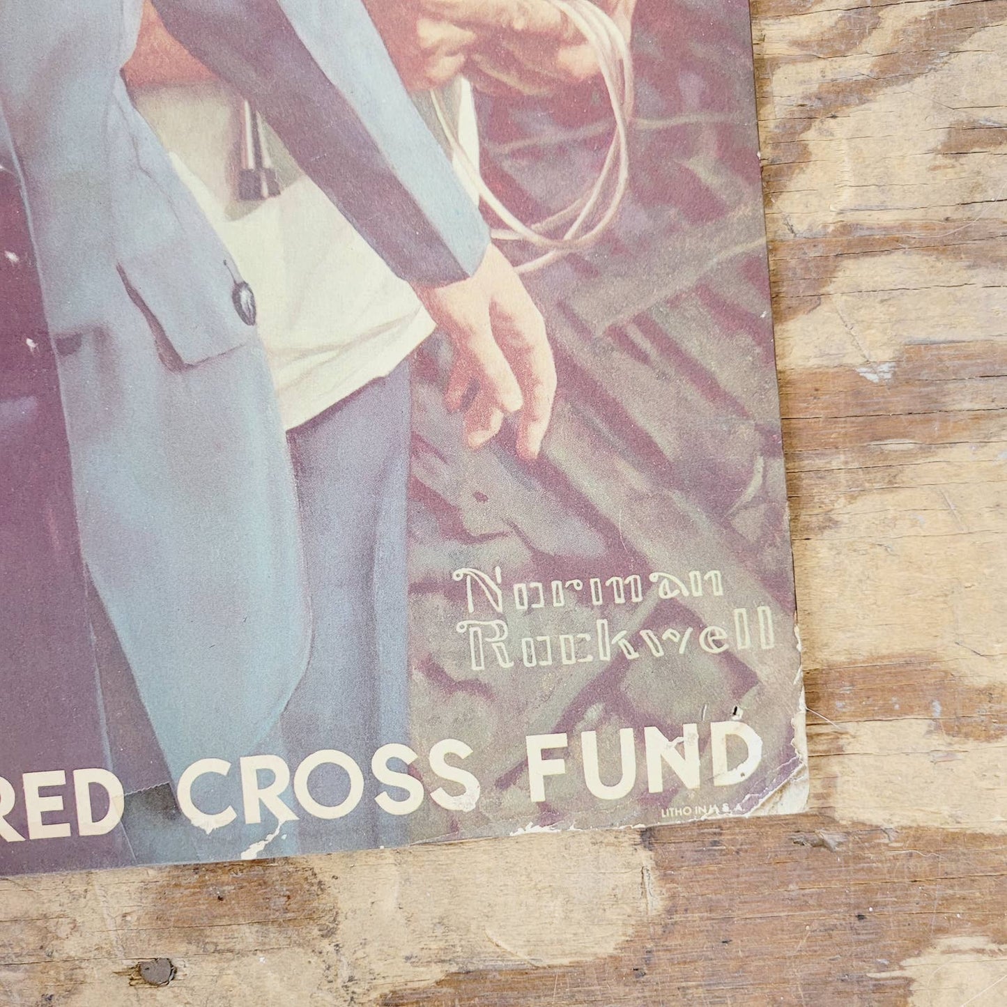 1951 WWII Mobilize for Defense Red Cross War Fund Poster Original