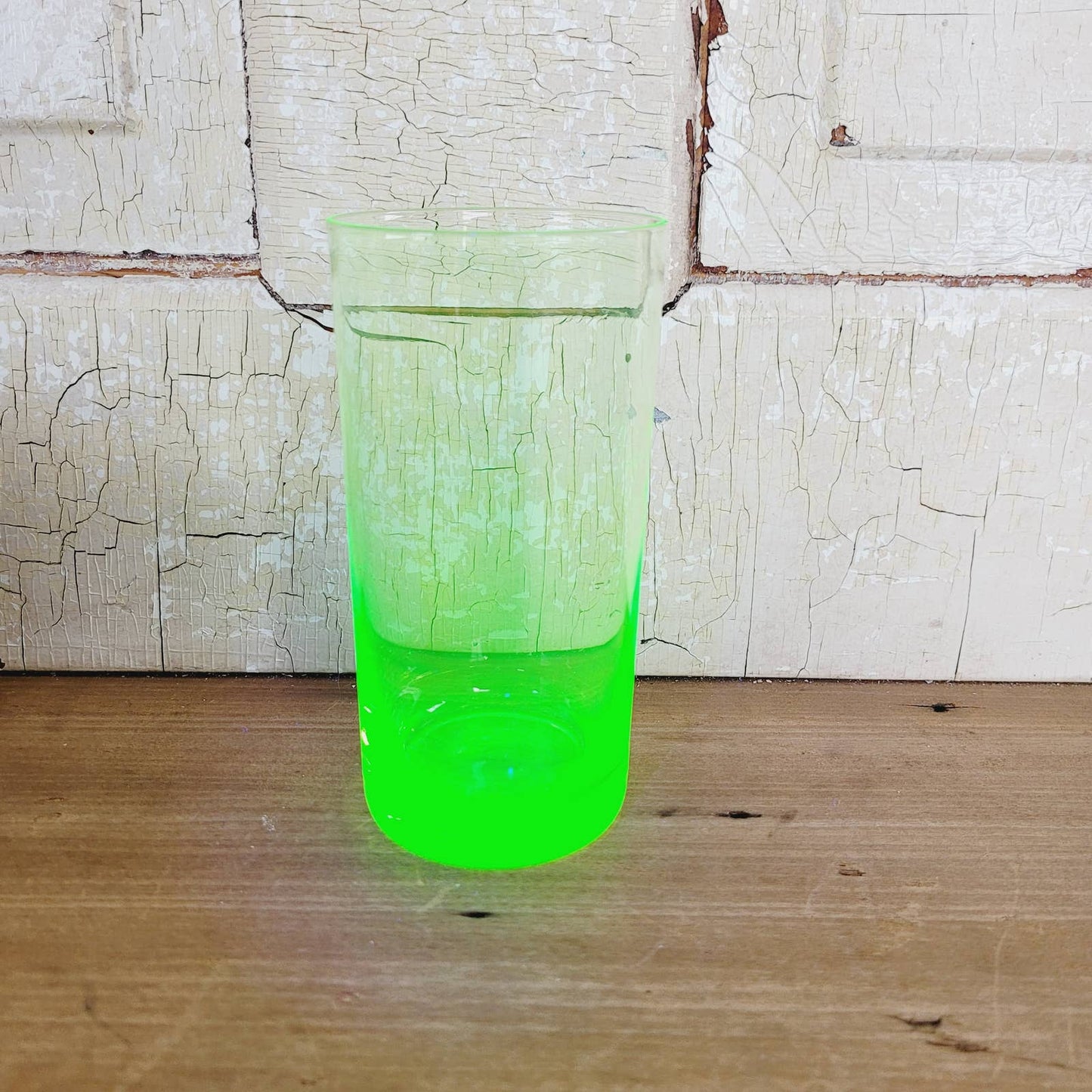 Vintage Uranium Drinking Glass Glows Bright