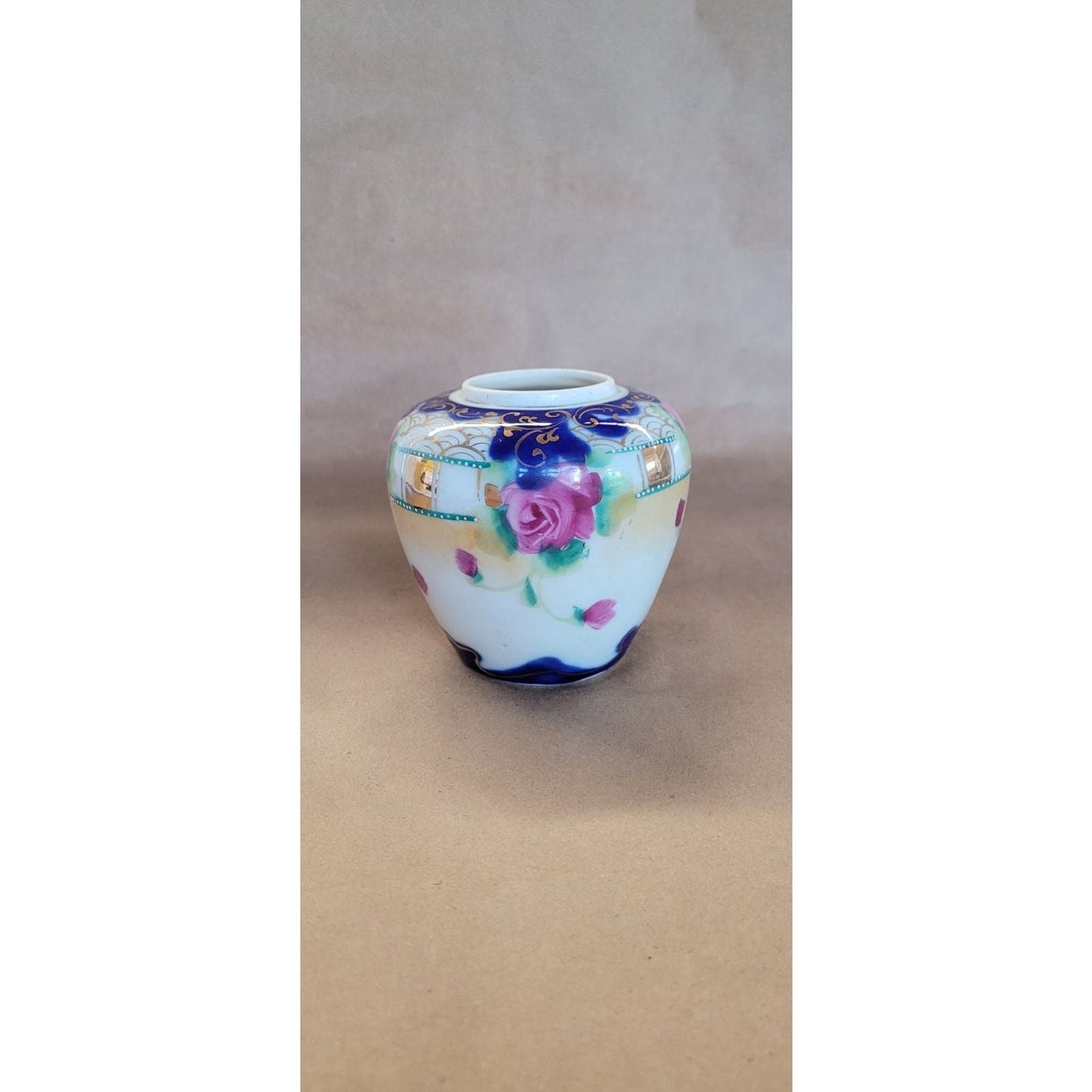Vintage Japanese Rose Vase Pot