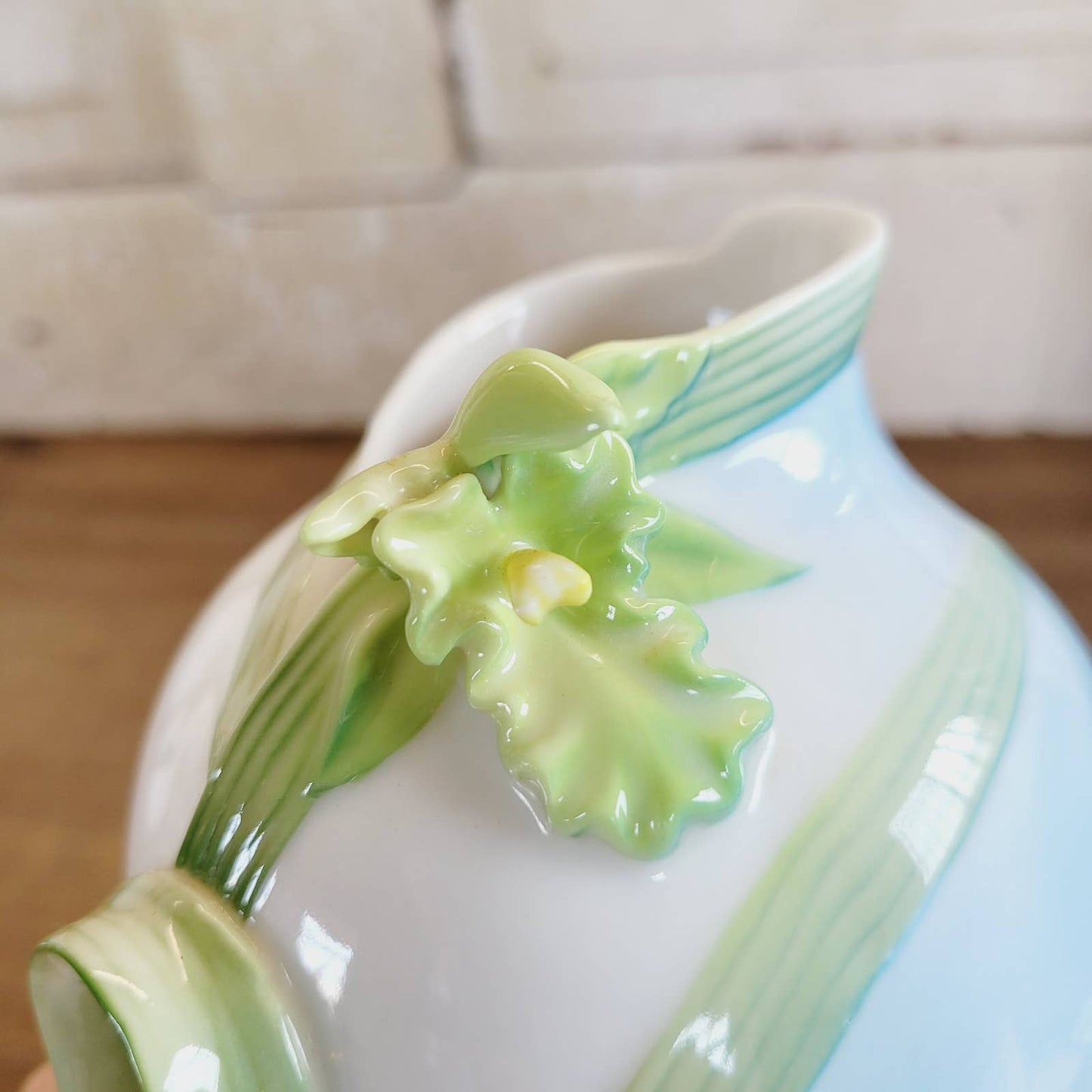 Porcelain Orchid Vase - Vintage Floral - Gallant Craft