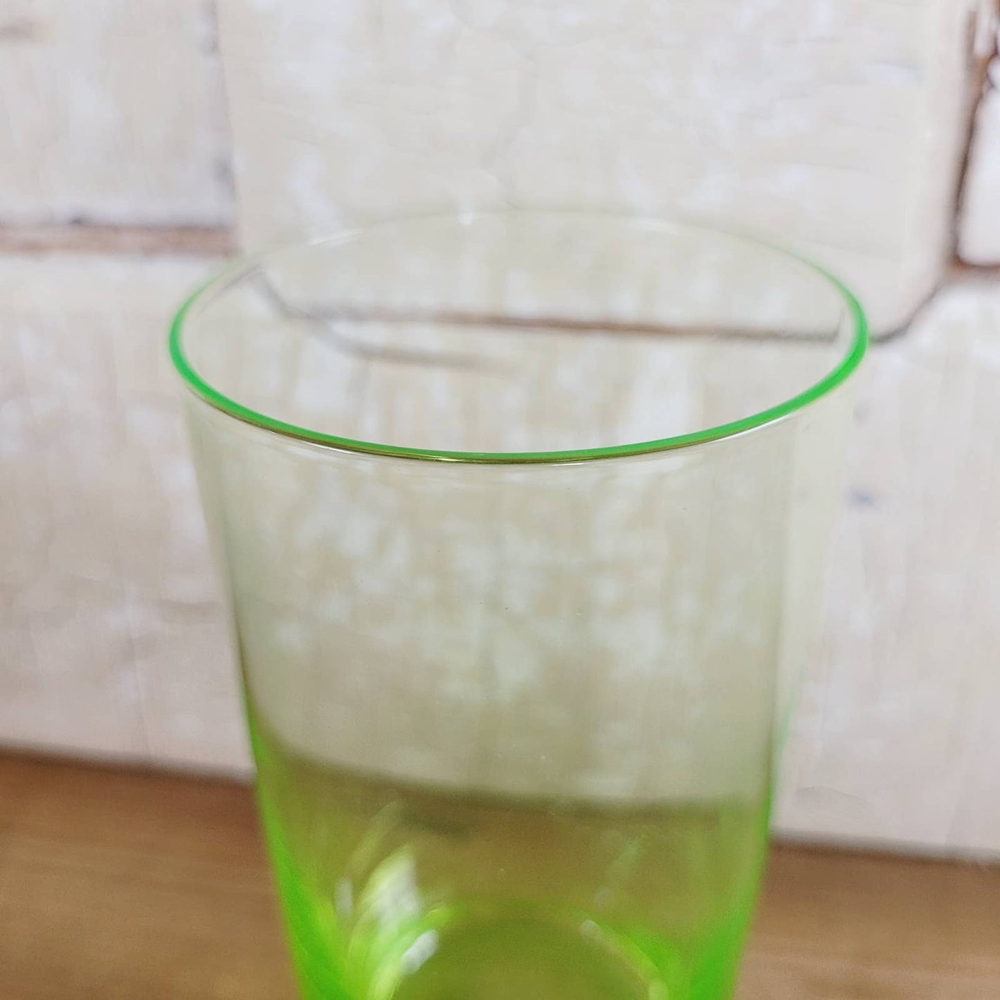 Vintage Uranium Drinking Glass Glows Bright