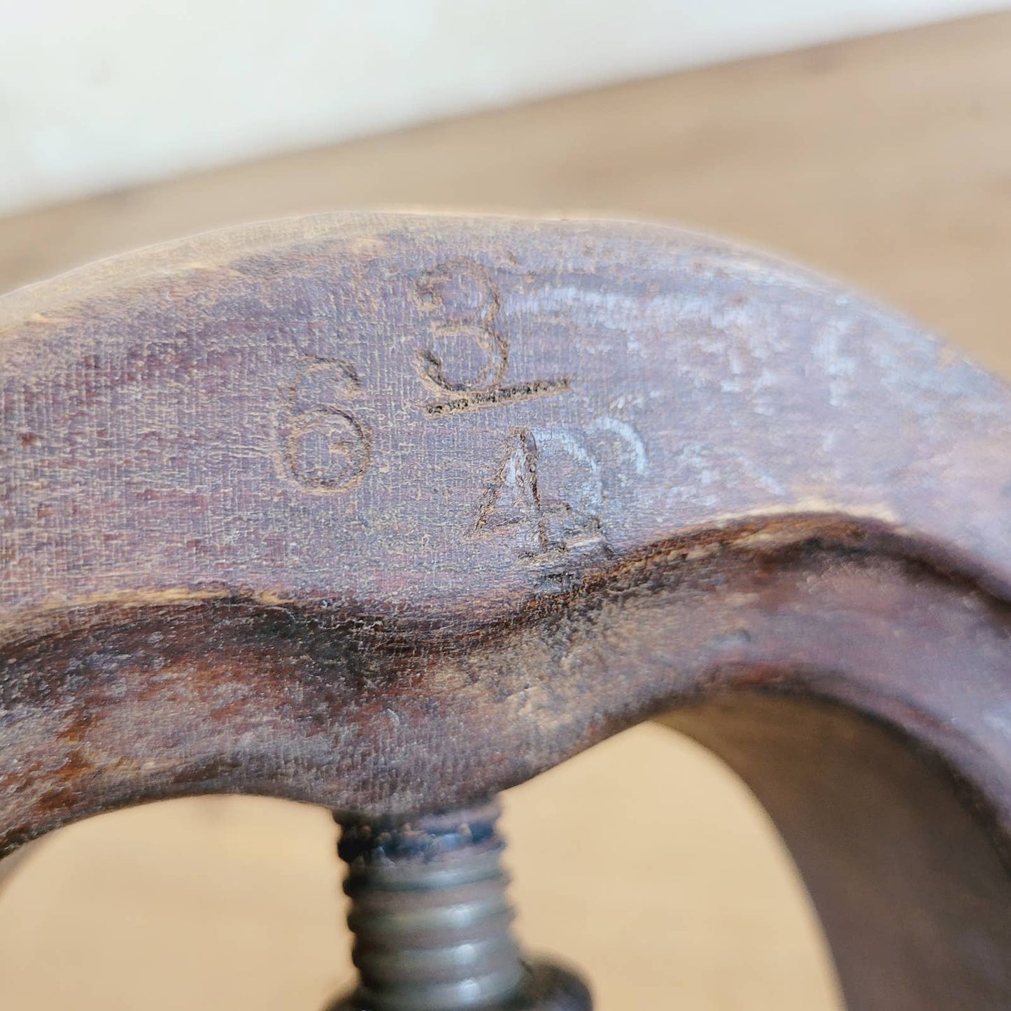 Antique Hat Form Mold Stretcher Sizer Millinery Wood Primitive Tool 6 3/4