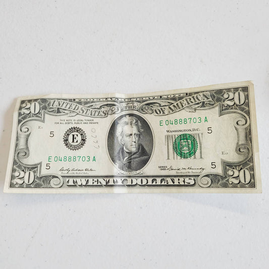 1969 $20 Twenty Dollar Bill Currency E