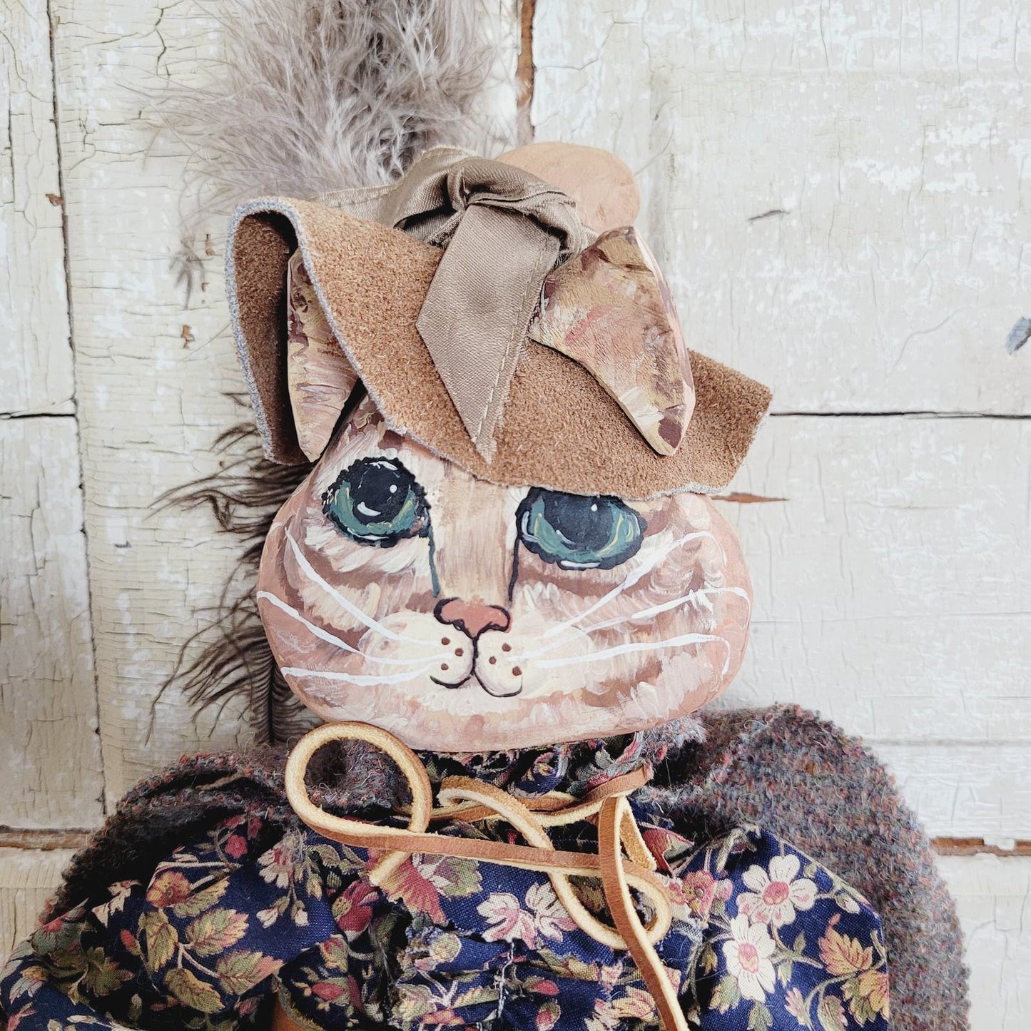 Handmade Hand-Painted Puss 'n Boots Doll - 22" Tall - Vintage Collectible