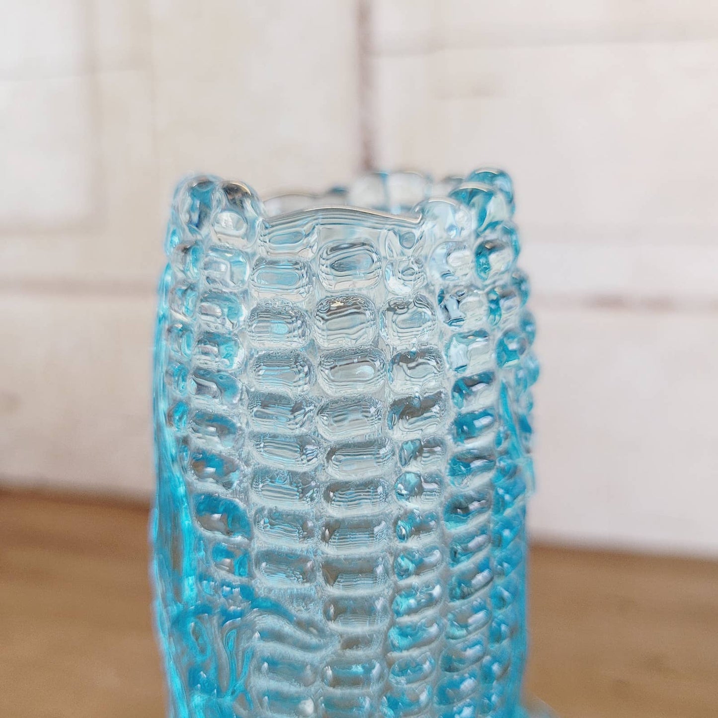 Vintage Corn Cob Vase EAPG Blue