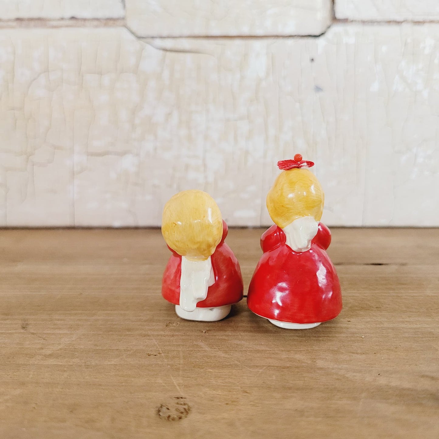 2 Goebel Angel Figurines Small Red Singing Angels Made in West Germany Vintage
