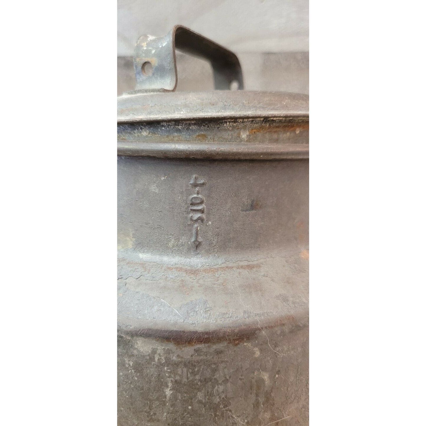 Antique Milk Can, Vintage Cream Can, Small Metal 4QT Steel Can with Lid and Bail