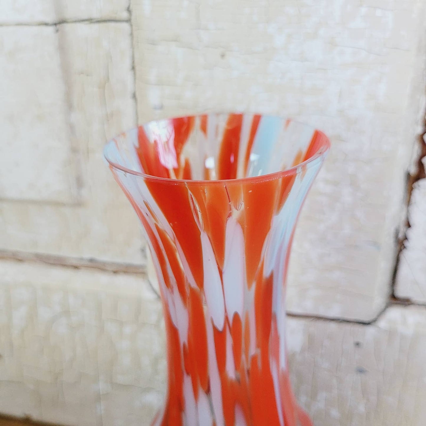 Vintage Spatter Art Deco Czech Glass Vase