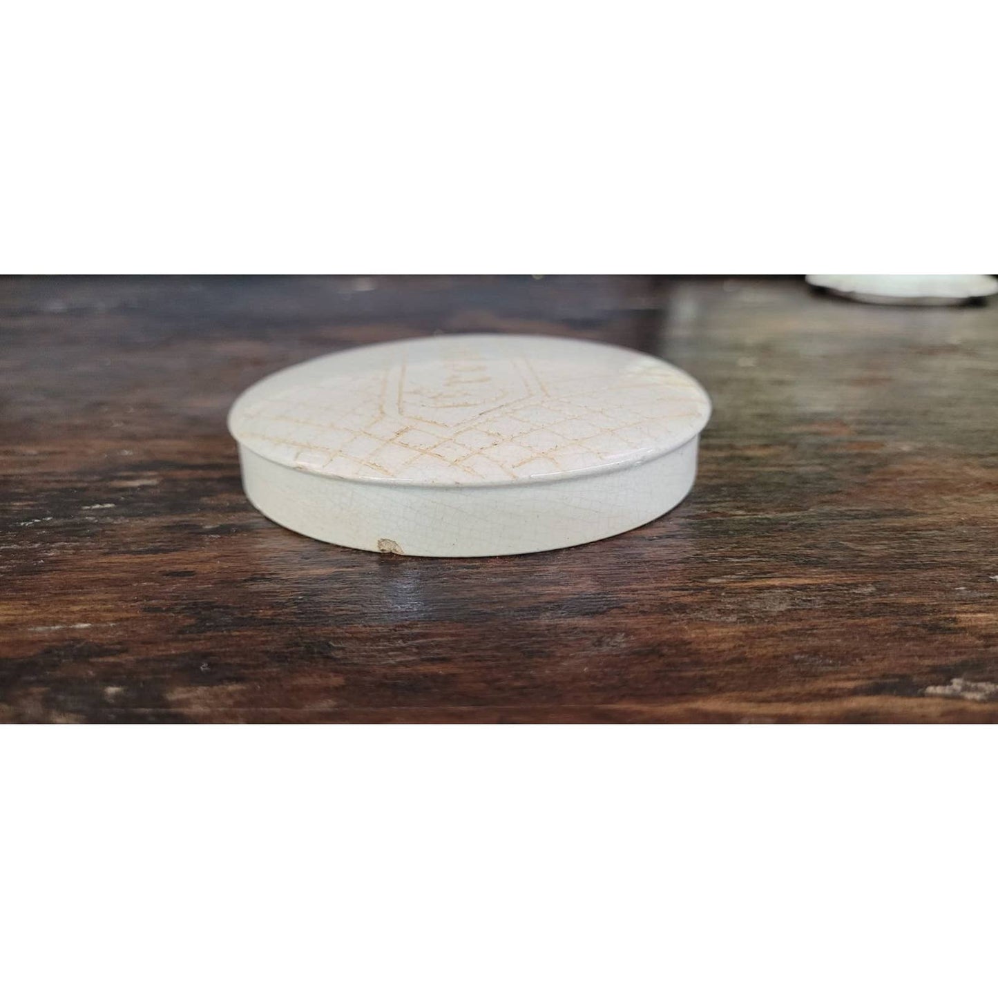 Antique Porcelain 1800s Facial Cream Lid