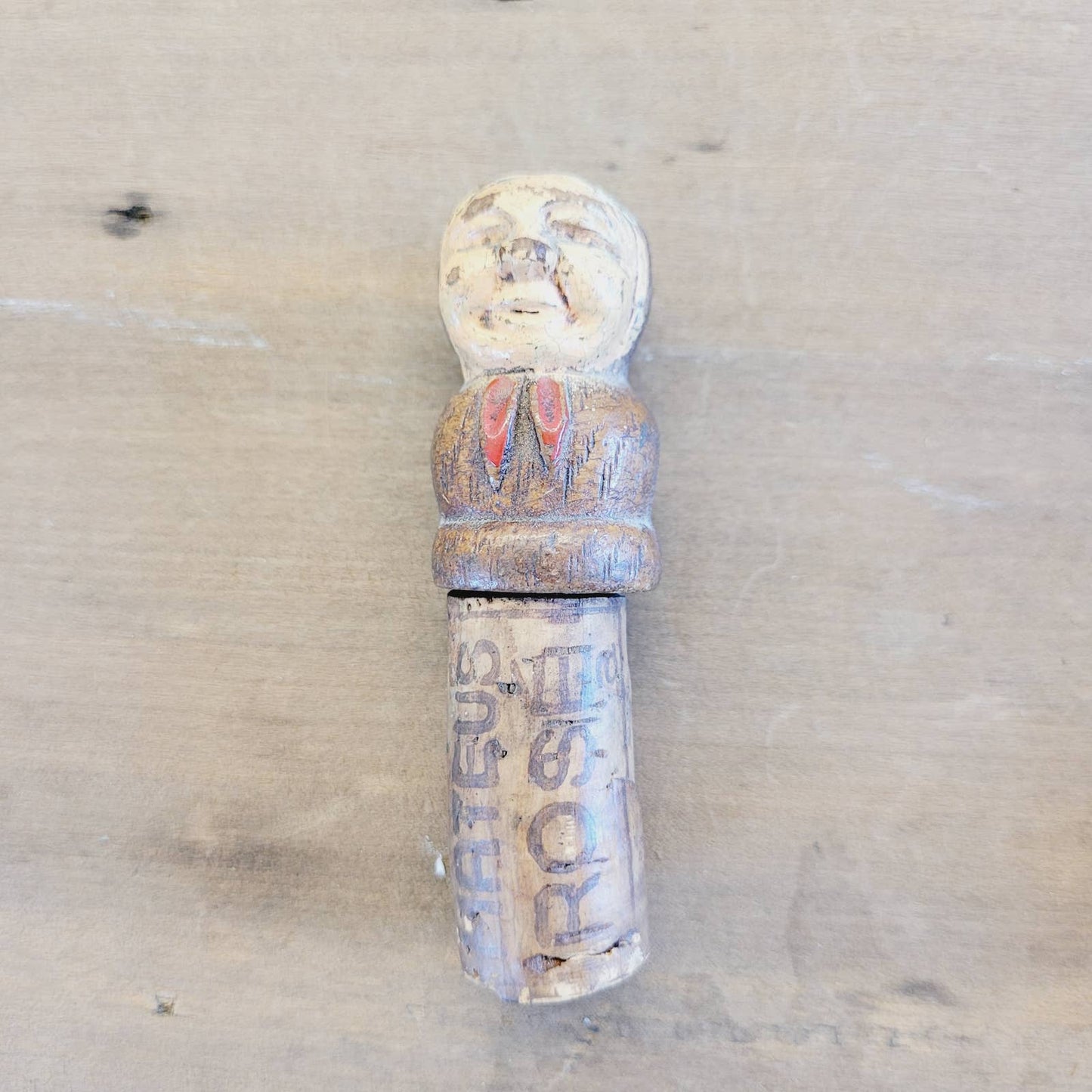 Vintage Hand Carved Wooden Bottle Stopper