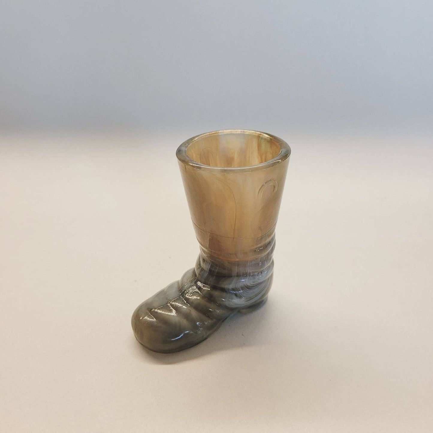 Boyd Glass Boot Toothpick Holder Brown