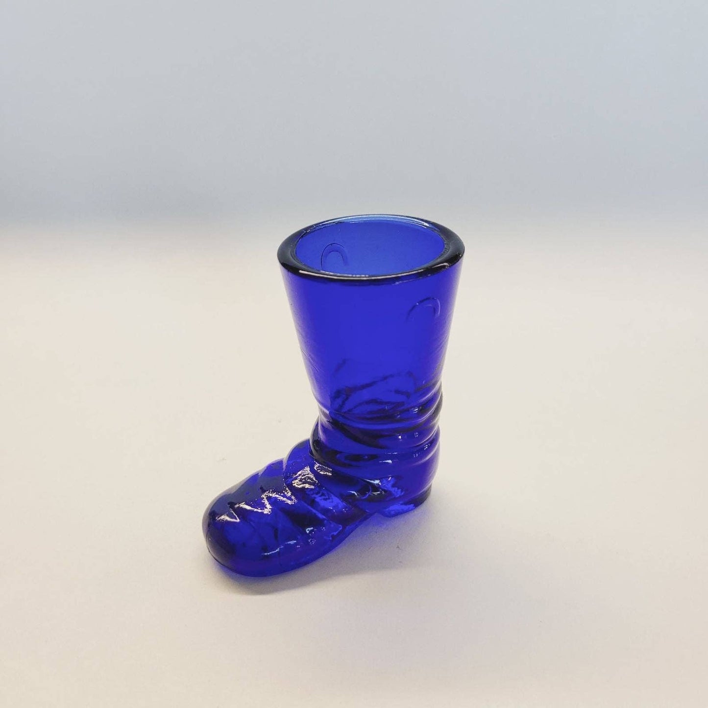 Boyd glass Boot Toothpick Holder Blue