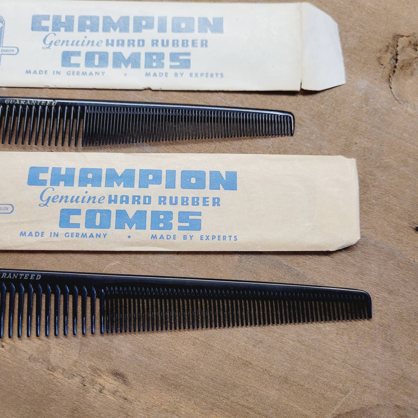 Champion Hard Rubber Comb #64 & #72. In Original Paper Sleeve, Made In Germany