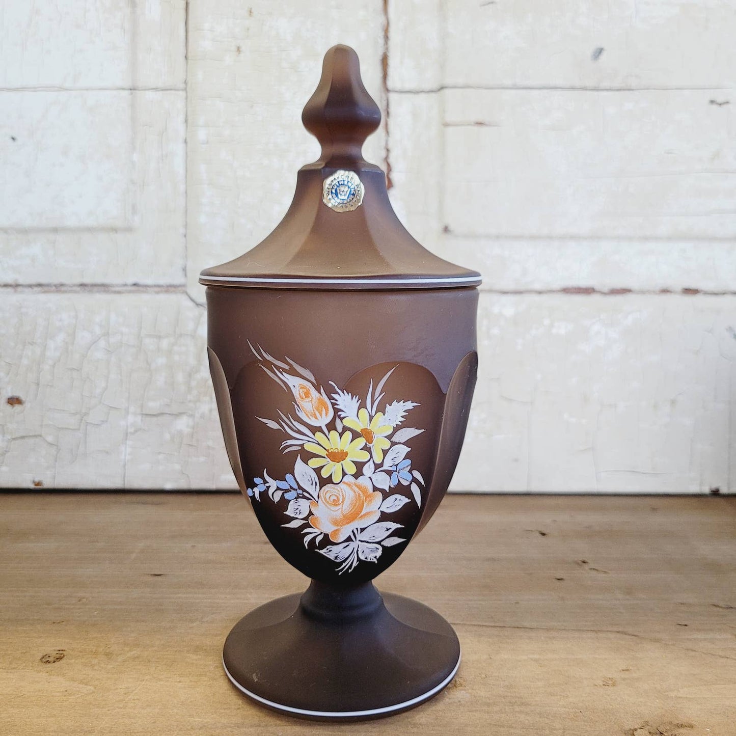 Westmoreland Brown Daisy Candy Jar with Lid
