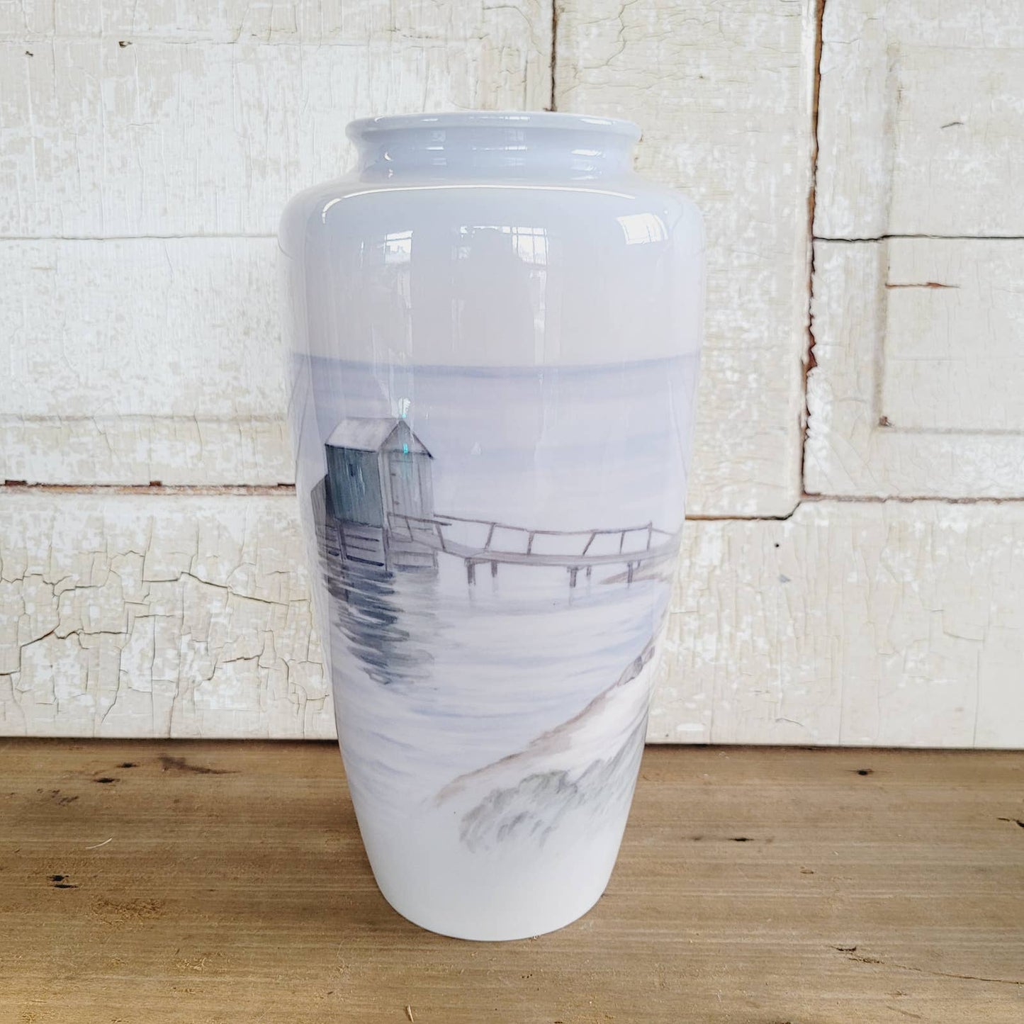 Bing & Grondahl Lake Beach Dock Scenery Vase