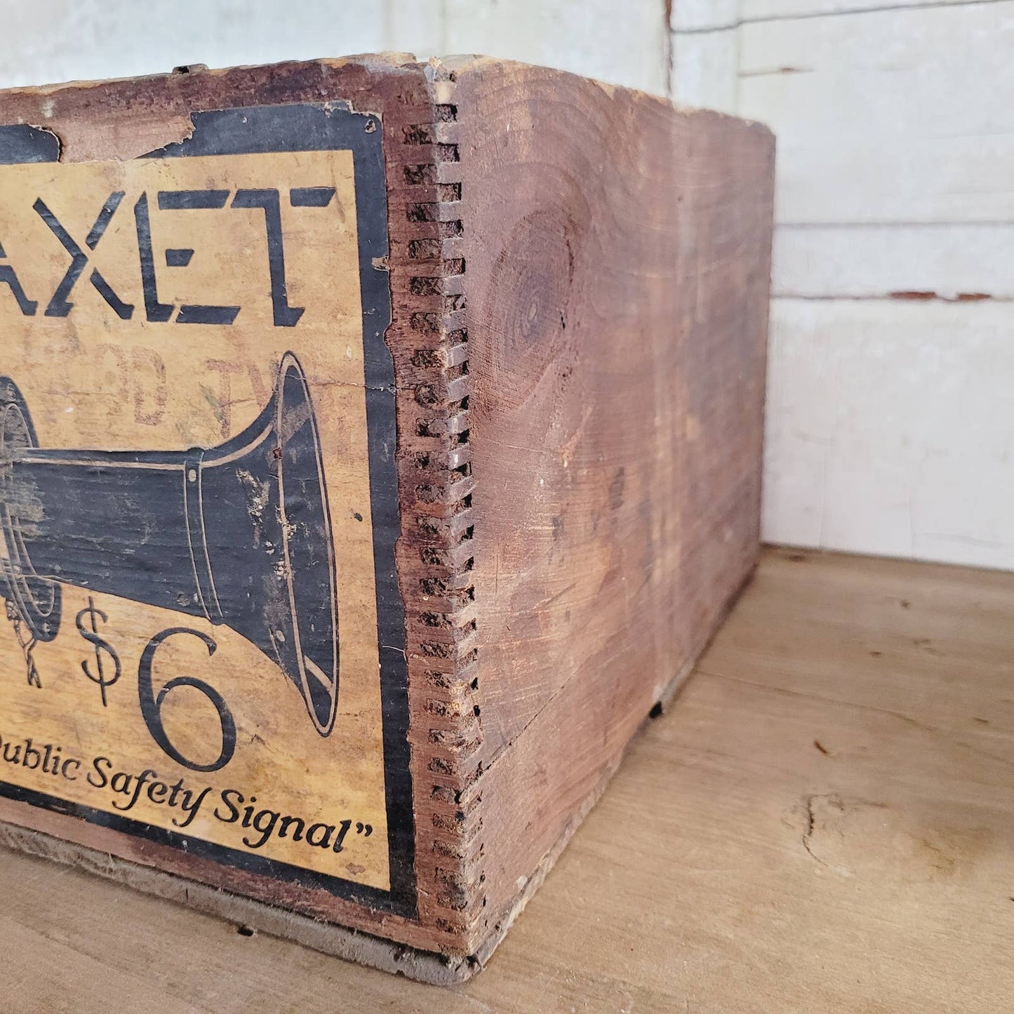 Antique Klaxet Wood Crate with $6 Paper Labels