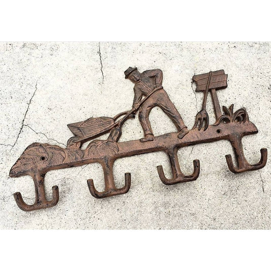 Rustic Farmhouse Farmer Wall Hooks