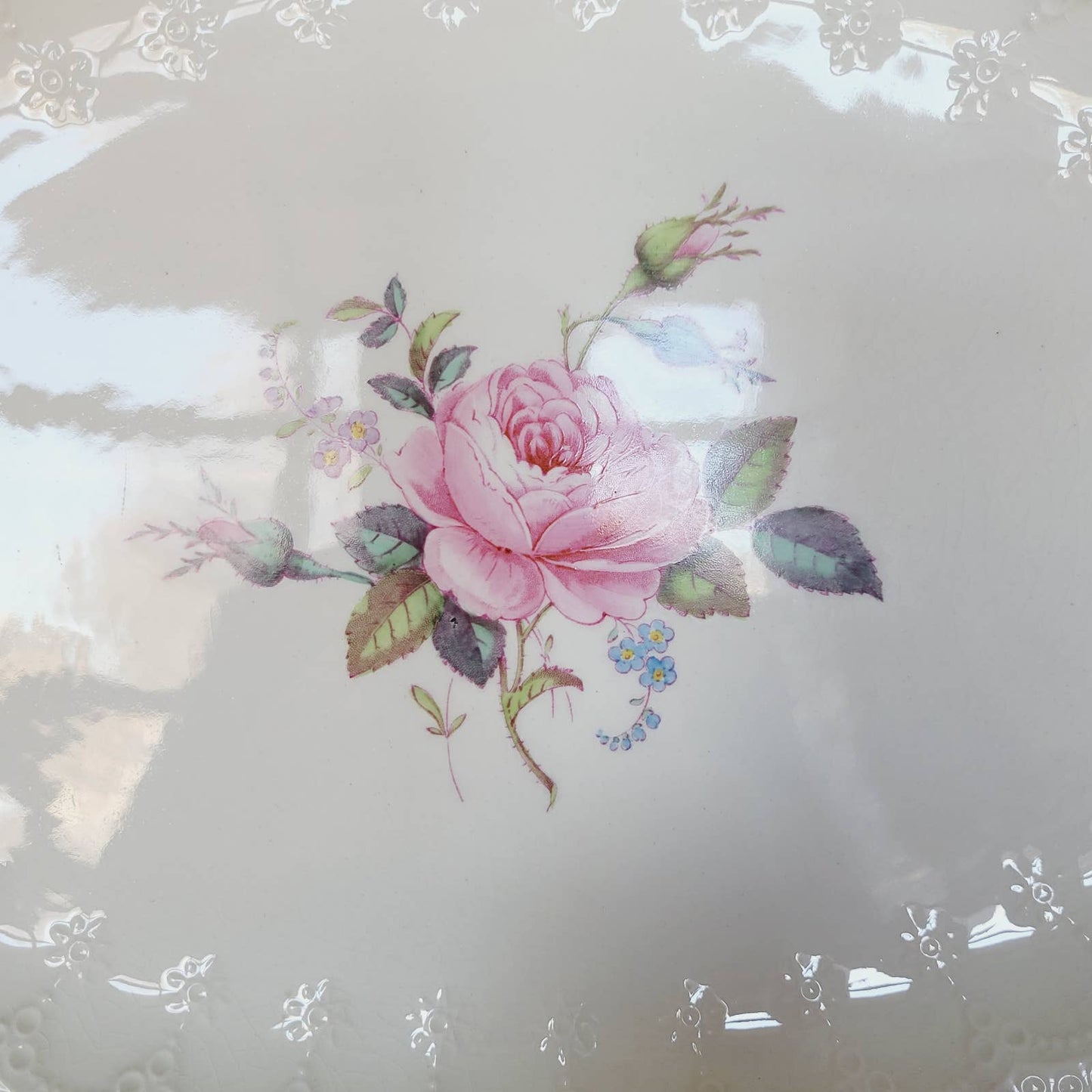 Spode's Jewel Billingsley Rose Pink Copeland Large Oval Platter 15" England 1926