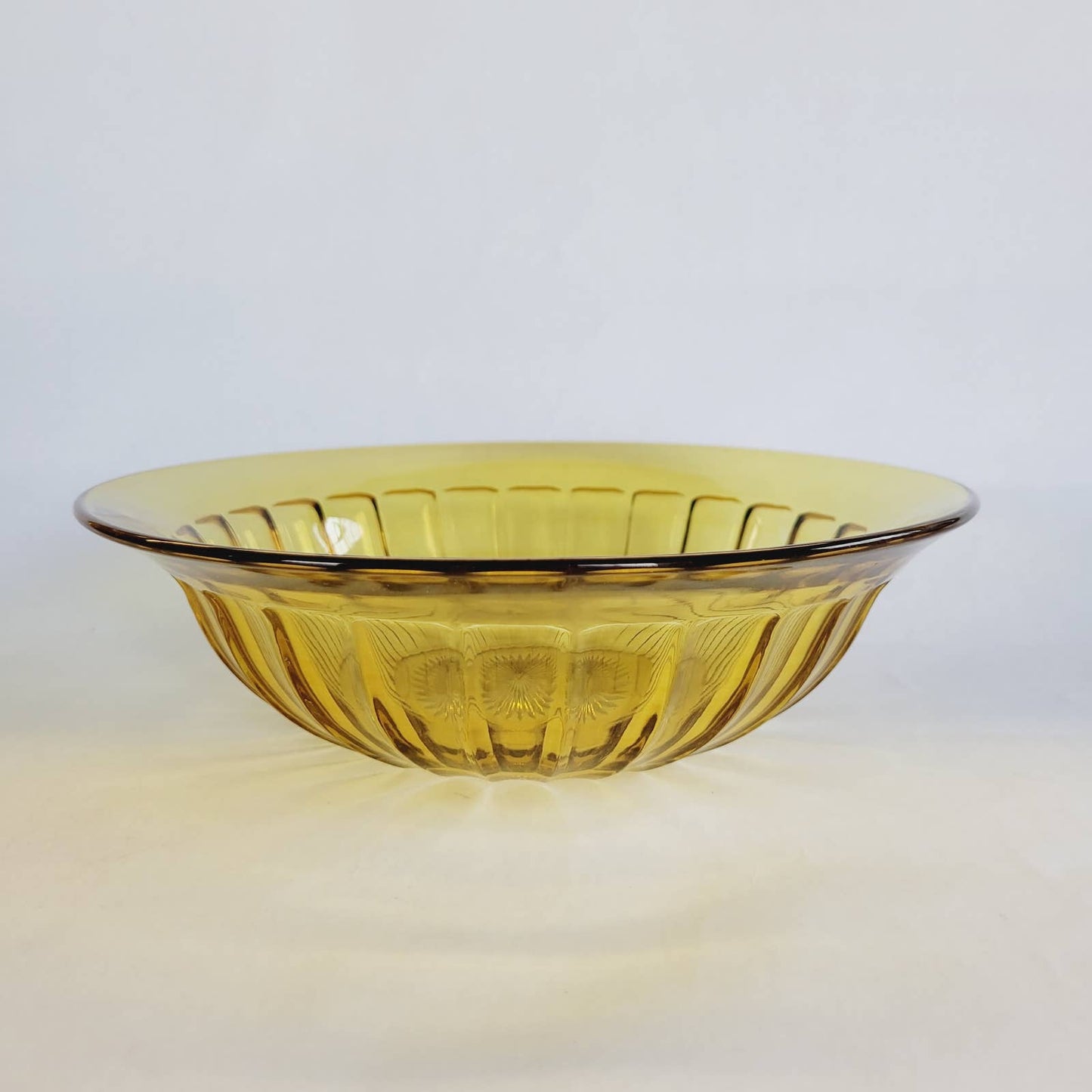 Vintage Heisey Amber Panel Bowl 9 1/2"