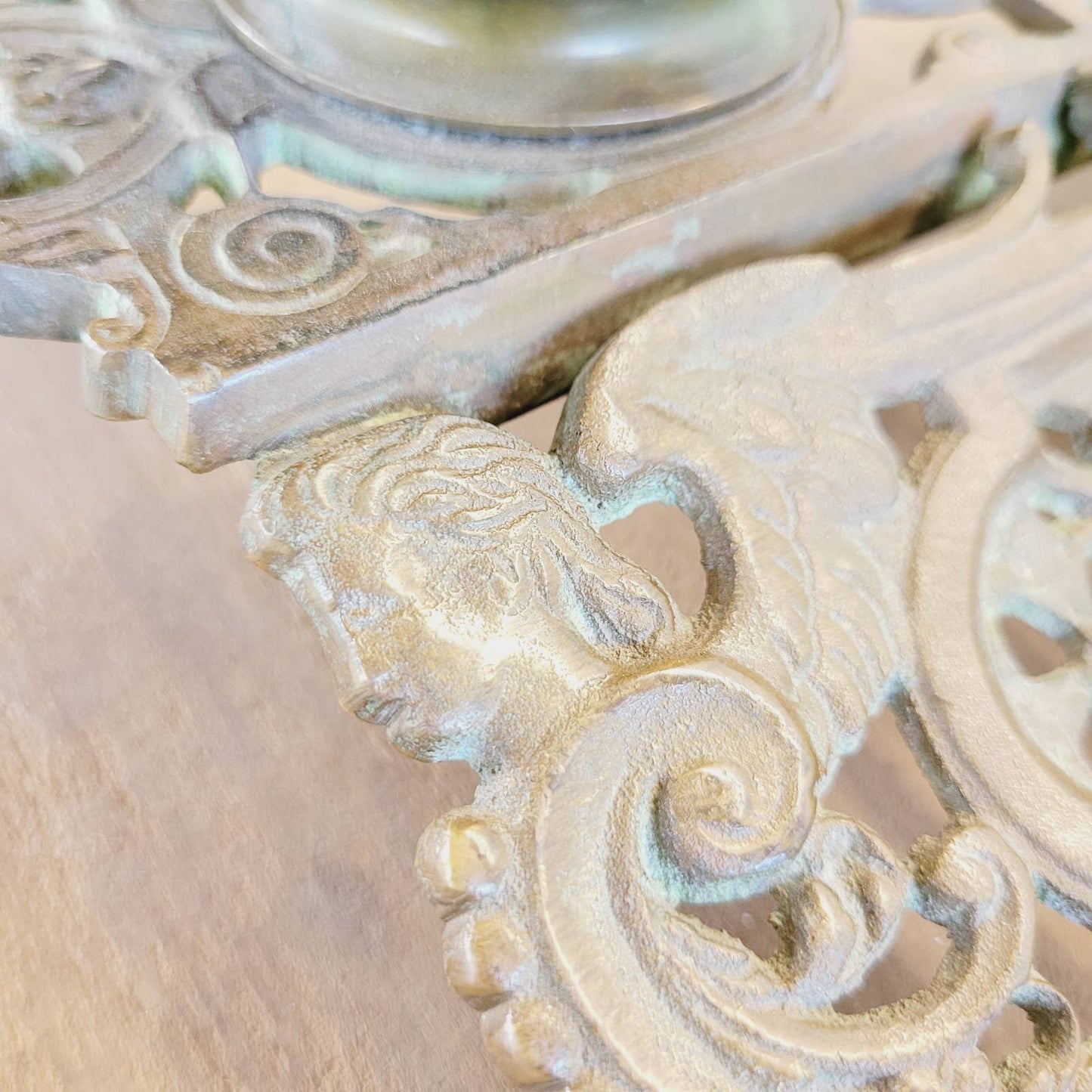 Original Antique Brass Double Inkwell