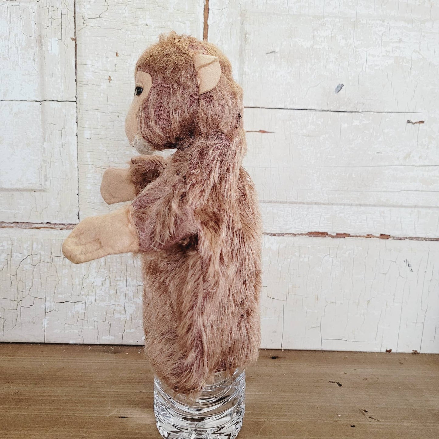 Vintage Farnell's Alpha Toys Mohair and Felt Monkey Hand Puppet 1930s