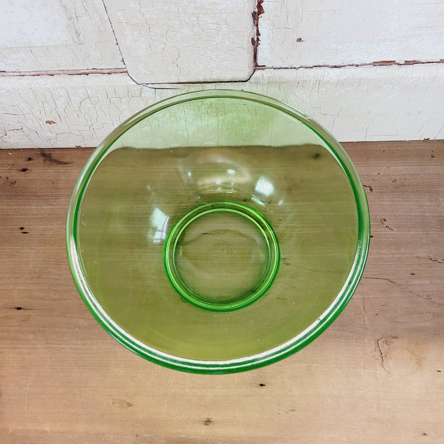 Vintage Green Depression Glass Uranium 9" Mixing Bowl