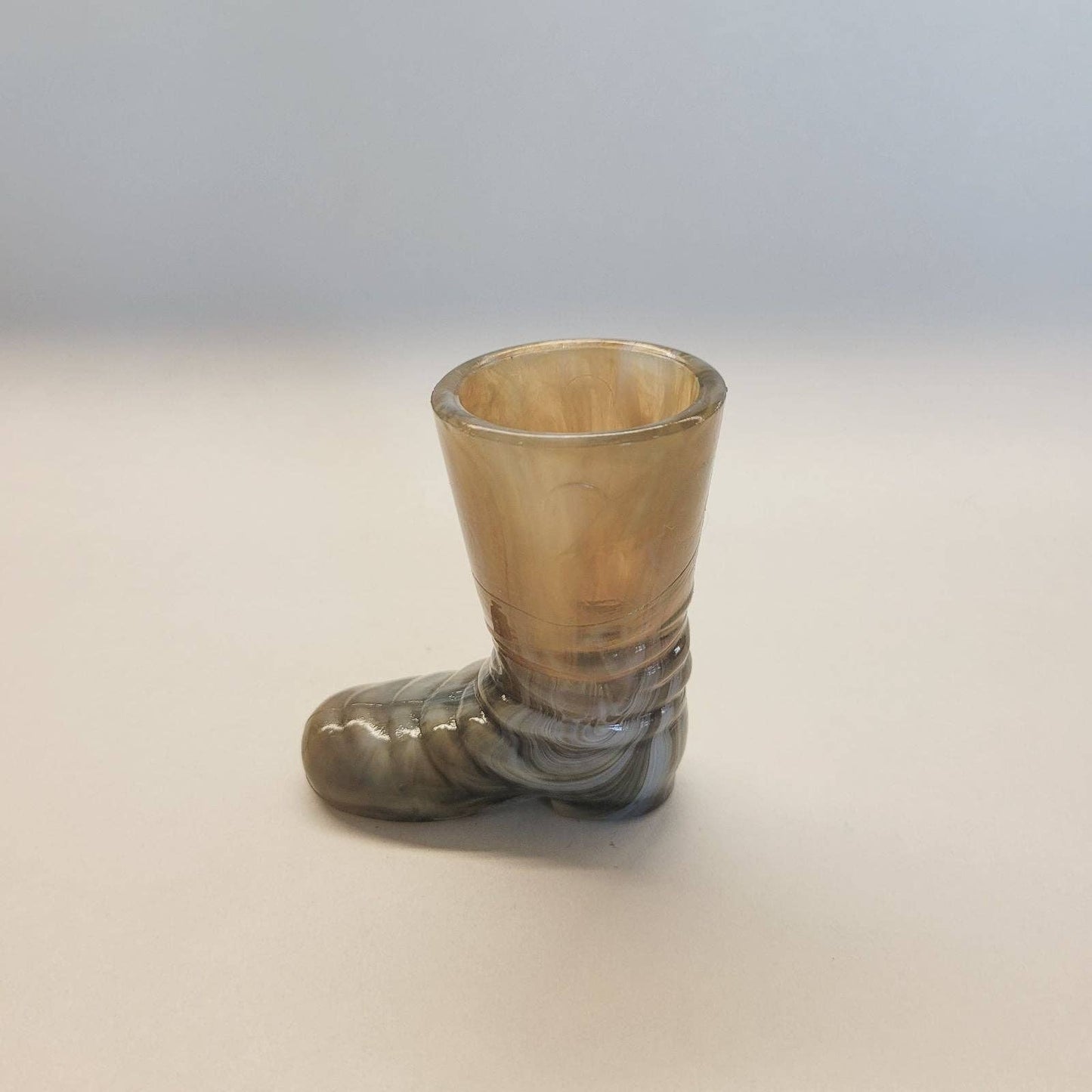 Boyd Glass Boot Toothpick Holder Brown