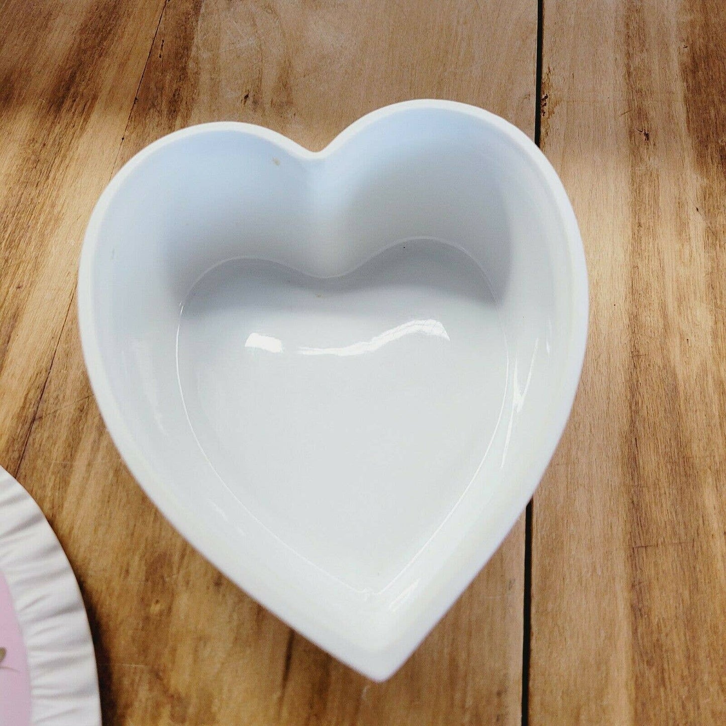 Lefton 3788 Pink Heart Shaped Trinket Flowers Valentine Candy Box Dish Japan.