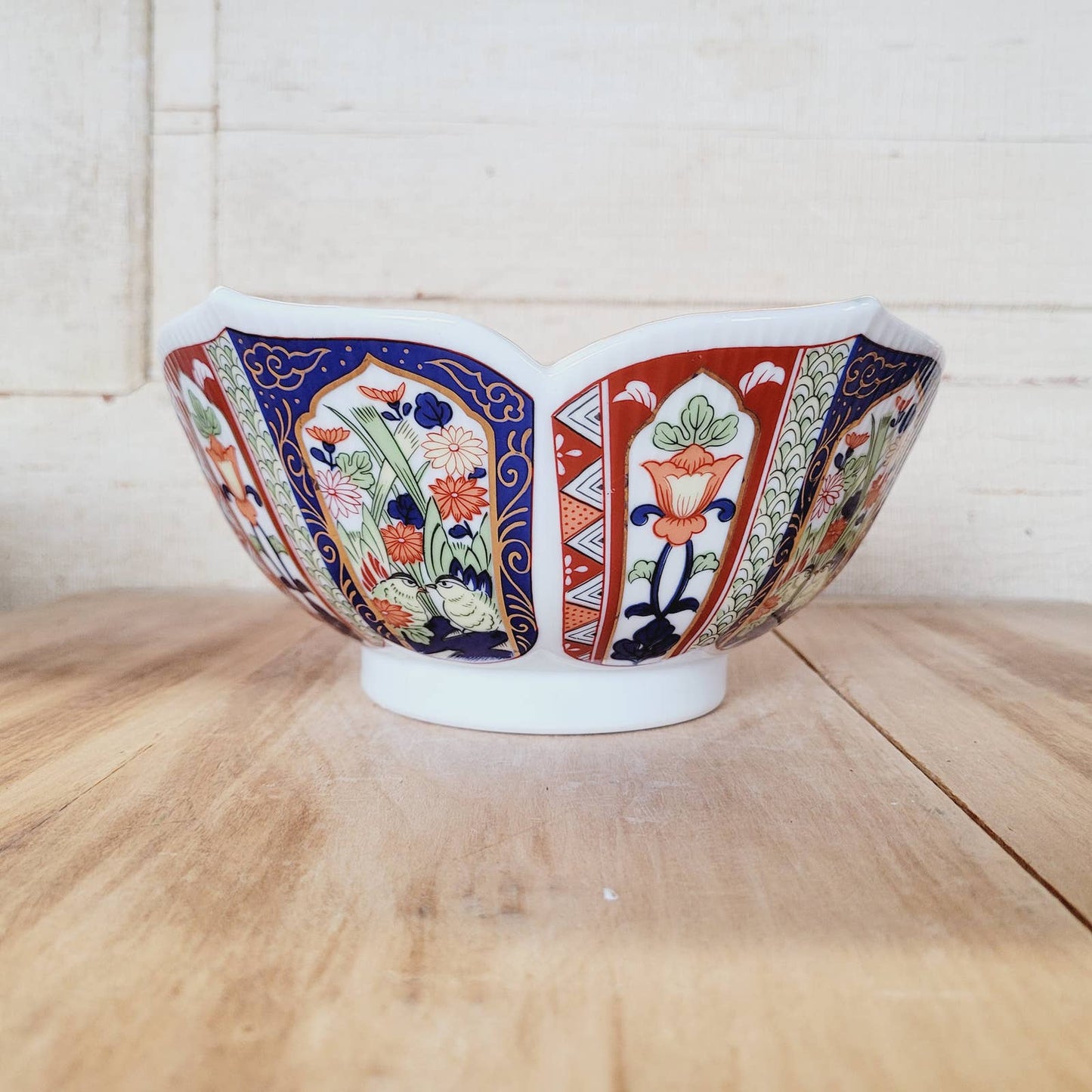 Beautiful Vintage Painted Porcelain Lotus Bowl.