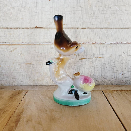 Vintage Bird Figurine Bud Vase